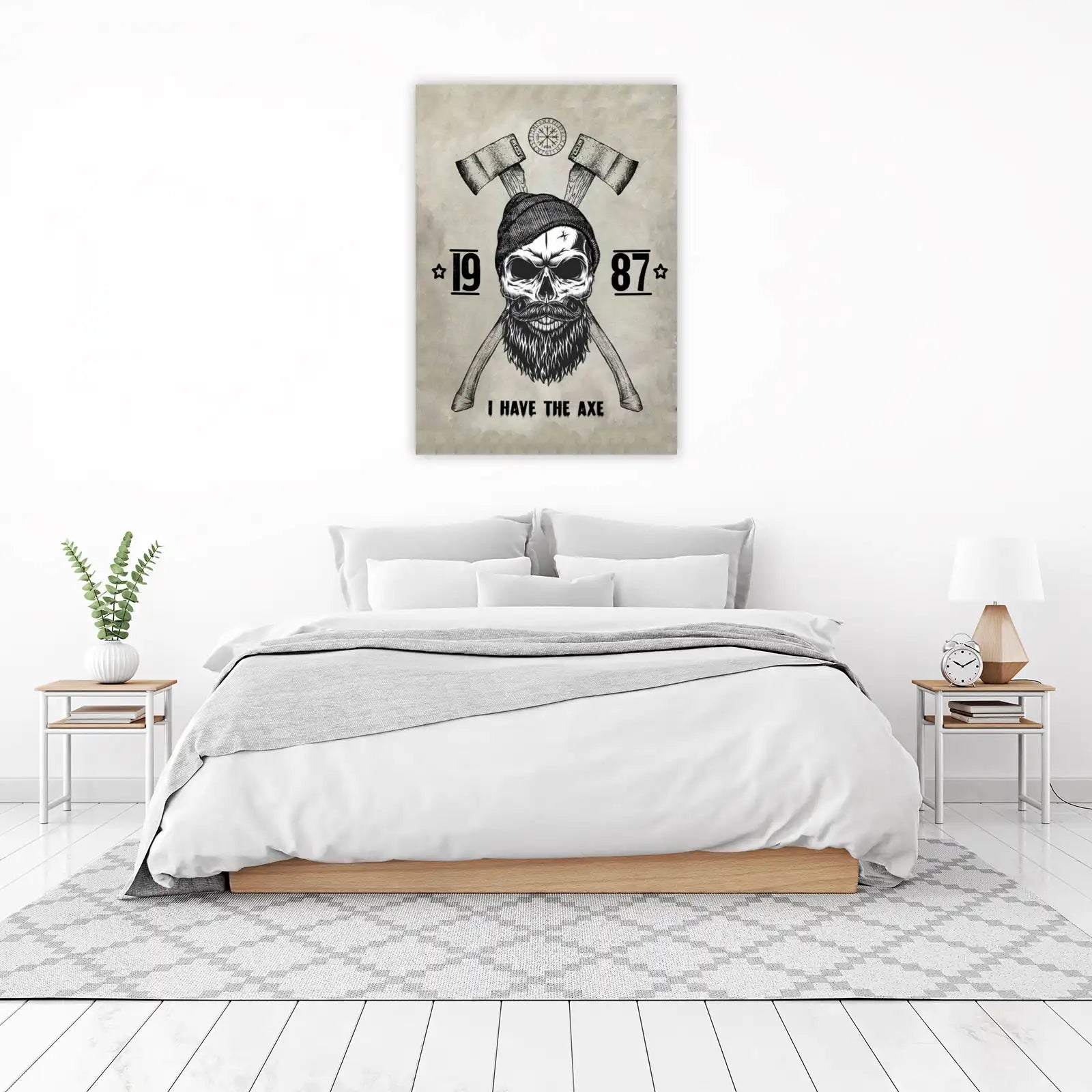 Viking Skull Axe '1987' Wall Art