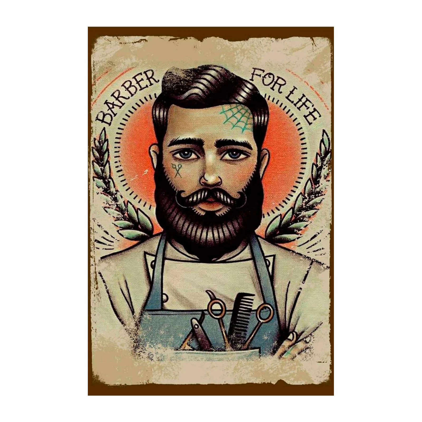 Vintage Barber "For Life" Wall Art