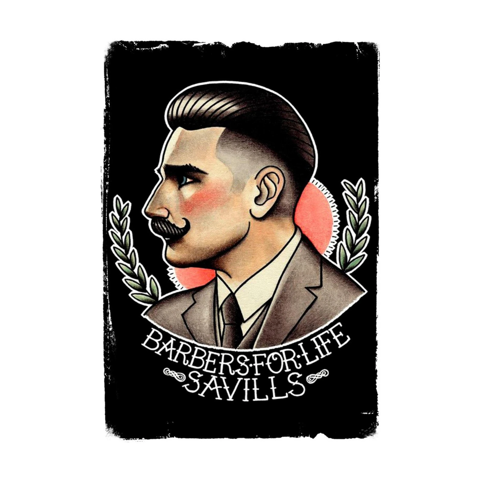 Classic Barber Portrait "Barbers for Life" Wall Art