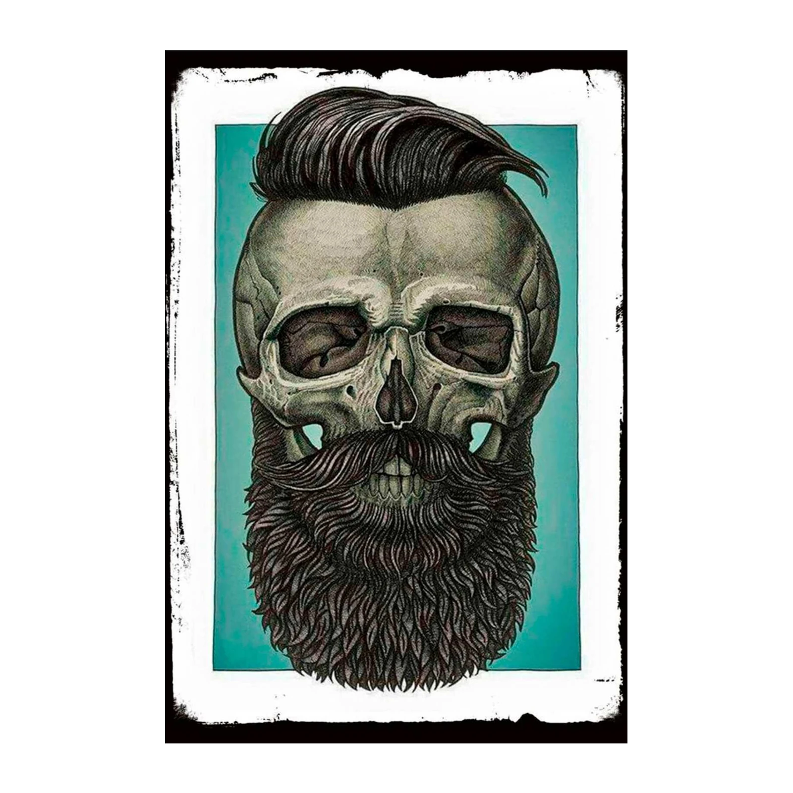 Urban Skull Beard Hairstyle Wall Art
