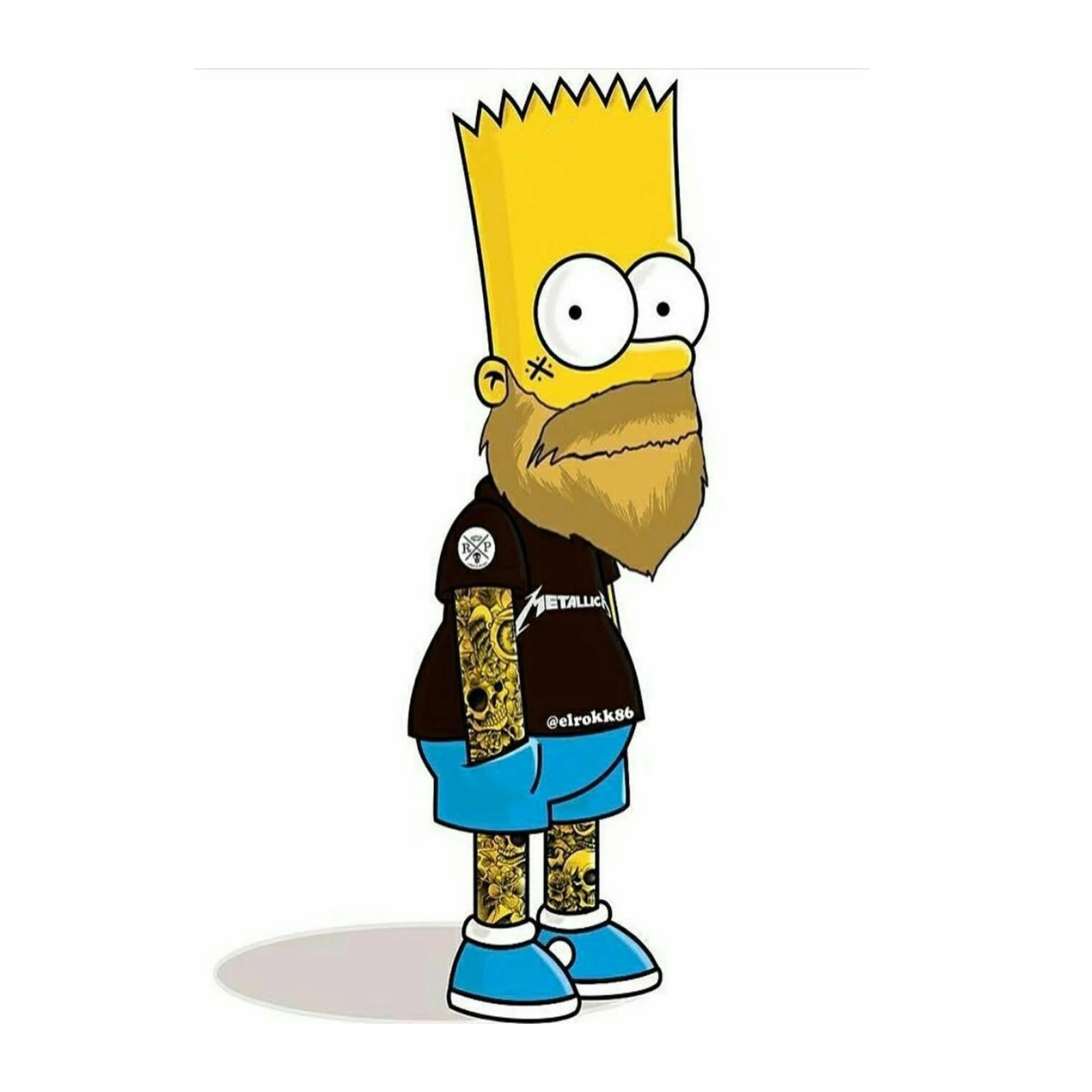 Bart Simpson Tattooed & Bearded Wall Art