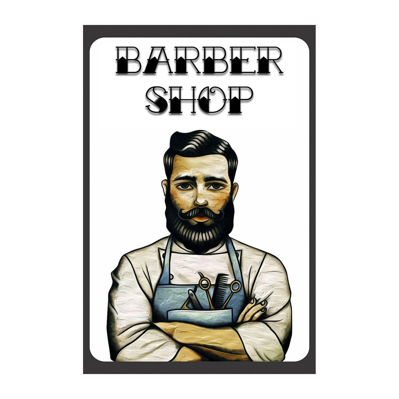 Vintage Barber Shop Portrait Wall Art