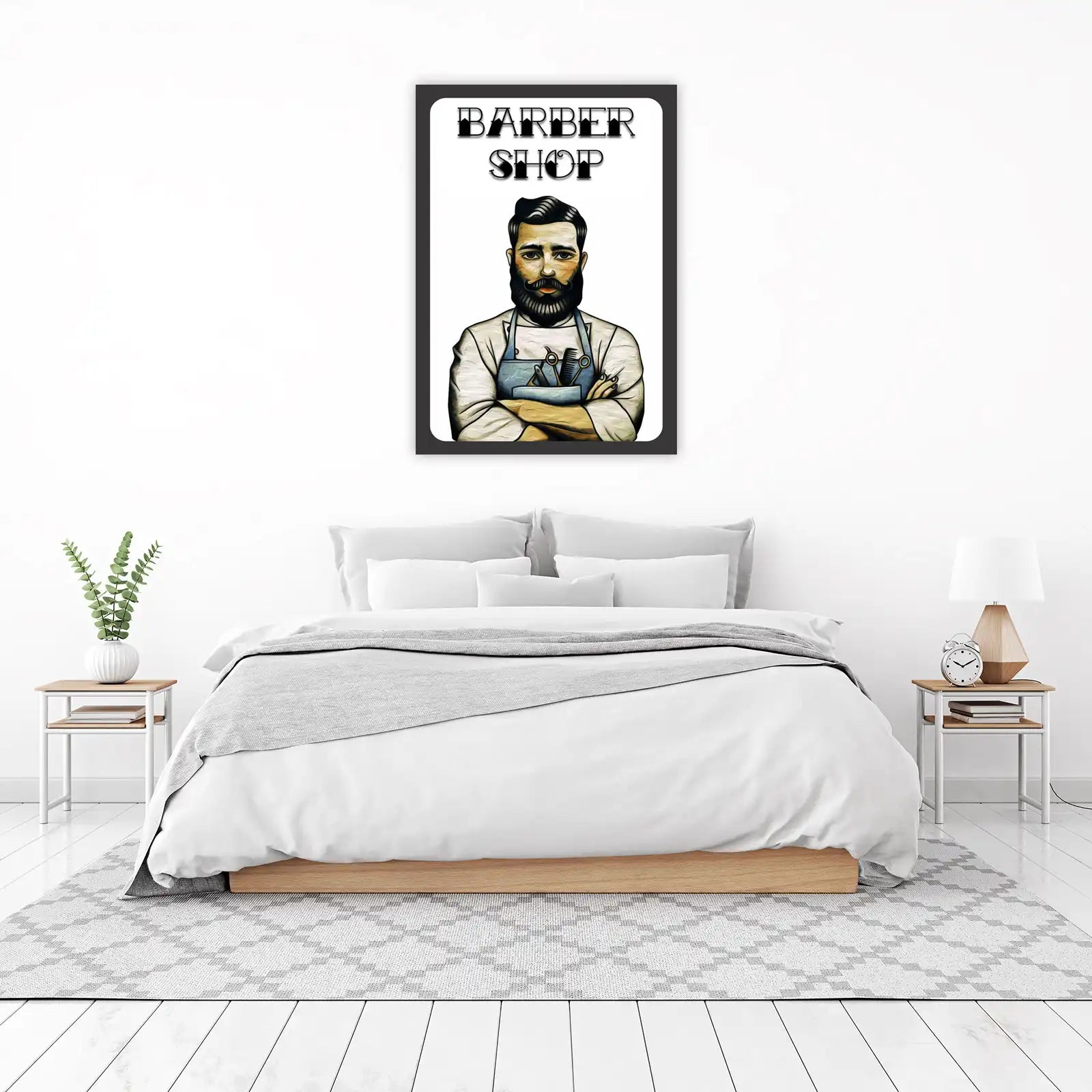 Vintage Barber Shop Portrait Wall Art