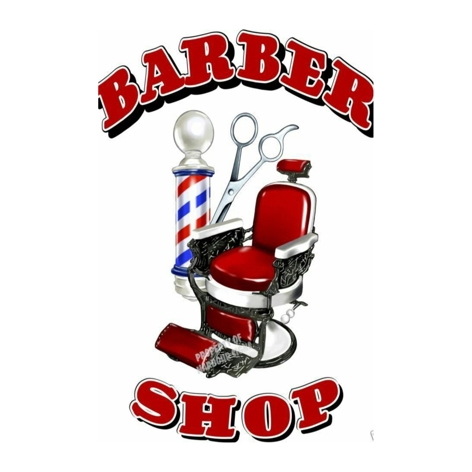 Vintage Barber Chair & Scissors Wall Art