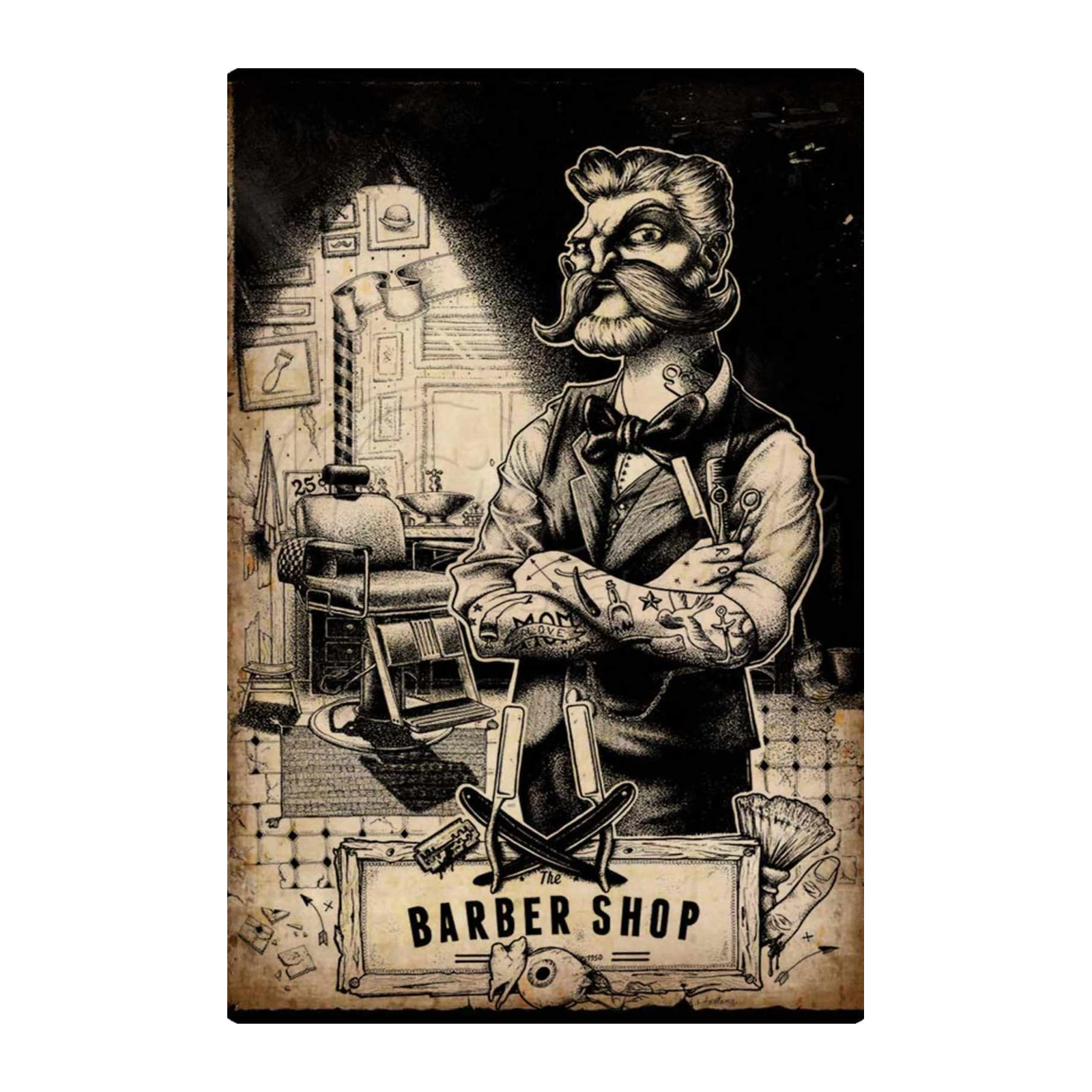 Vintage Barber Shop Art Wall Art