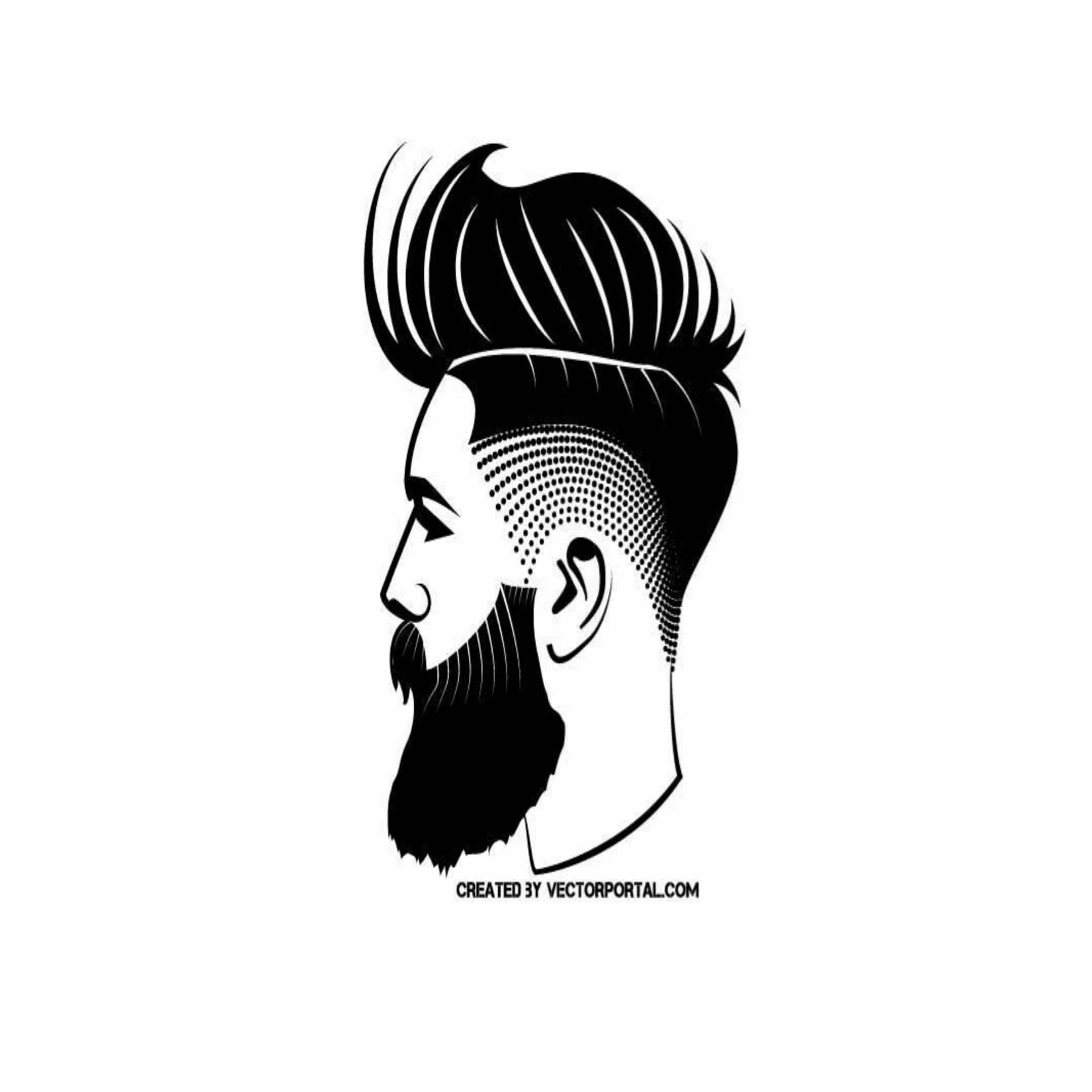 Modern Bearded Man Silhouette Wall Art