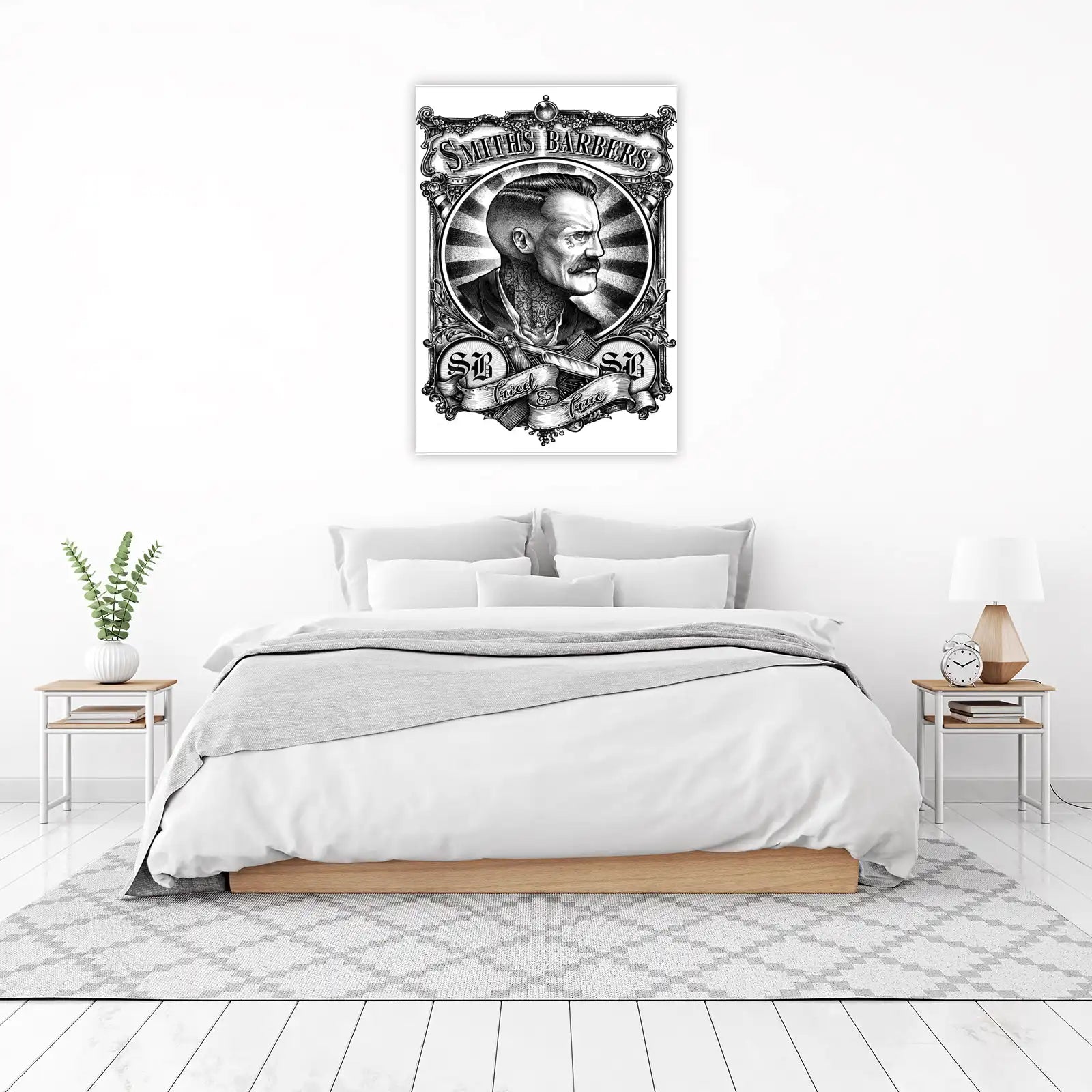 Vintage Barber Portrait "Tried & True" Wall Art