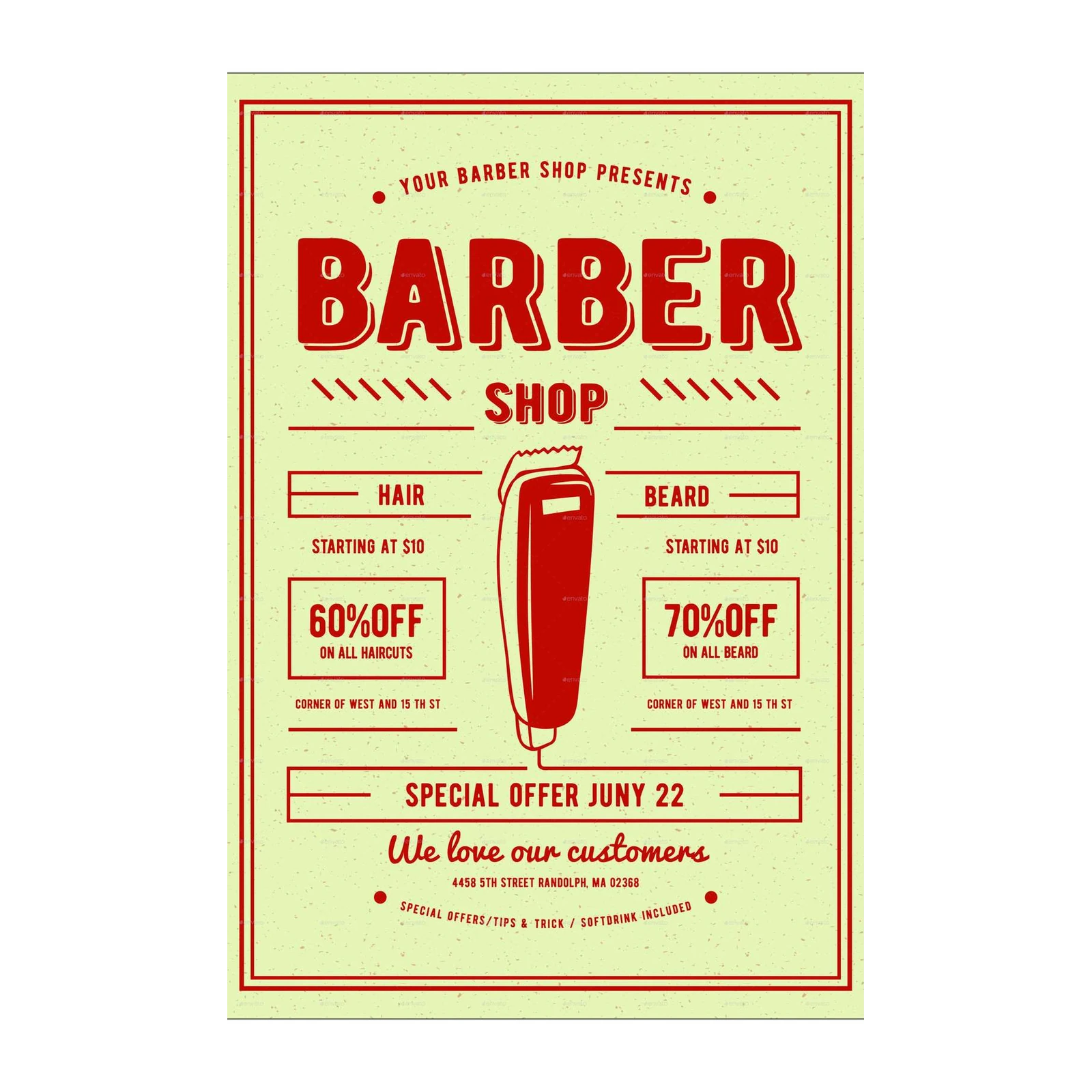 Vintage Barber Shop Advertising Wall Art
