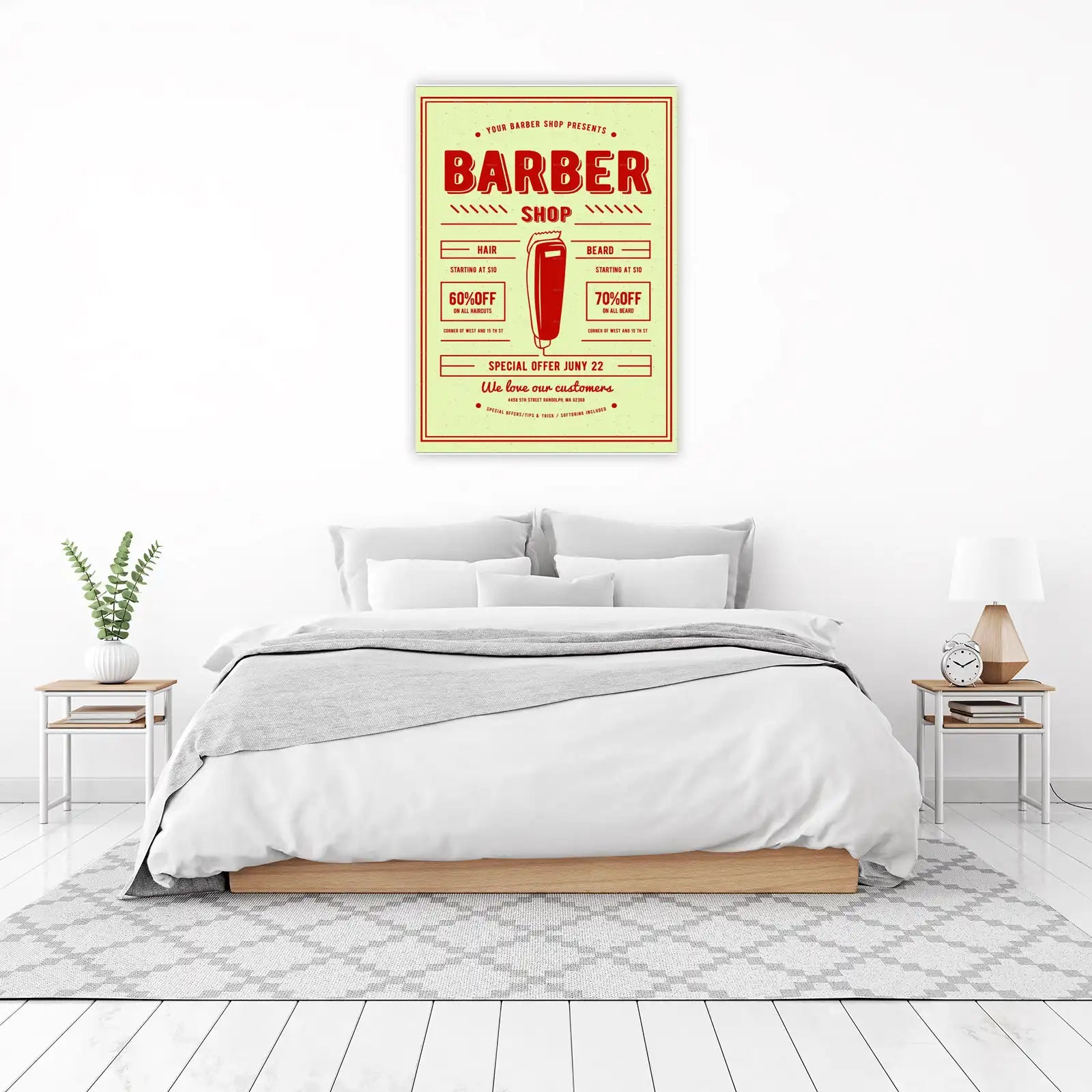 Vintage Barber Shop Advertising Wall Art