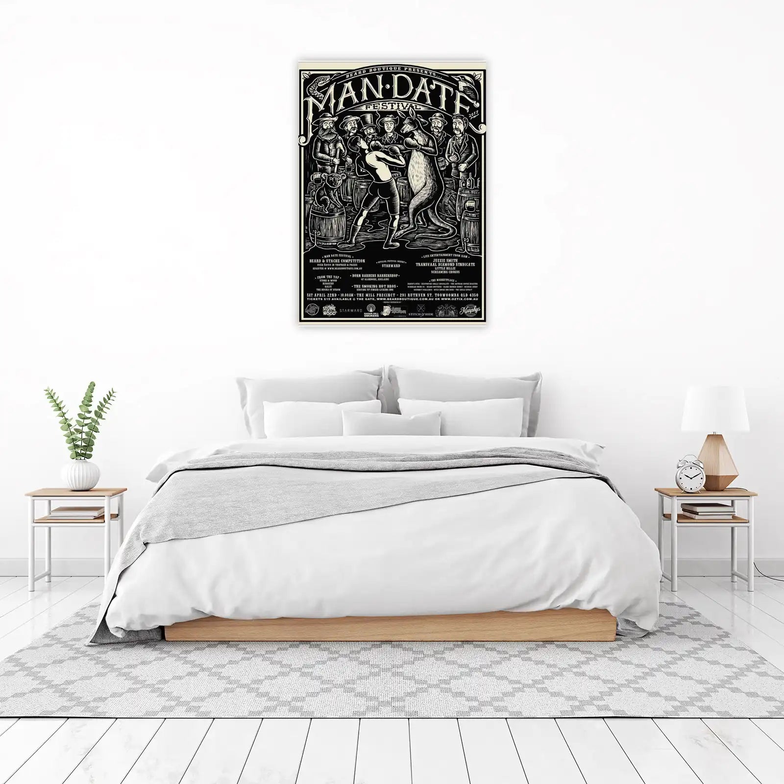 Boxing Kangaroo Vintage Style Wall Art