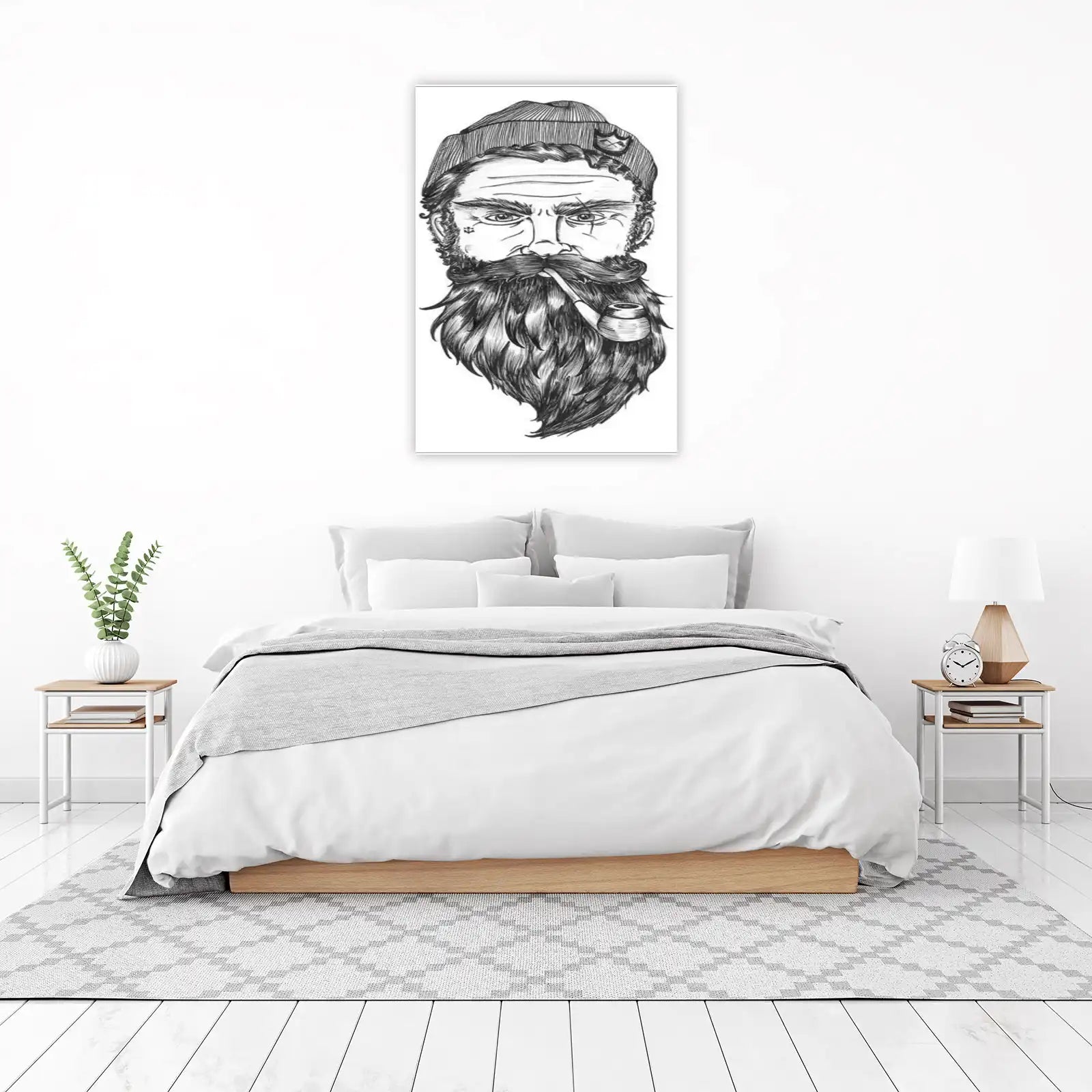 Vintage Sailor Portrait Sketch Wall Art