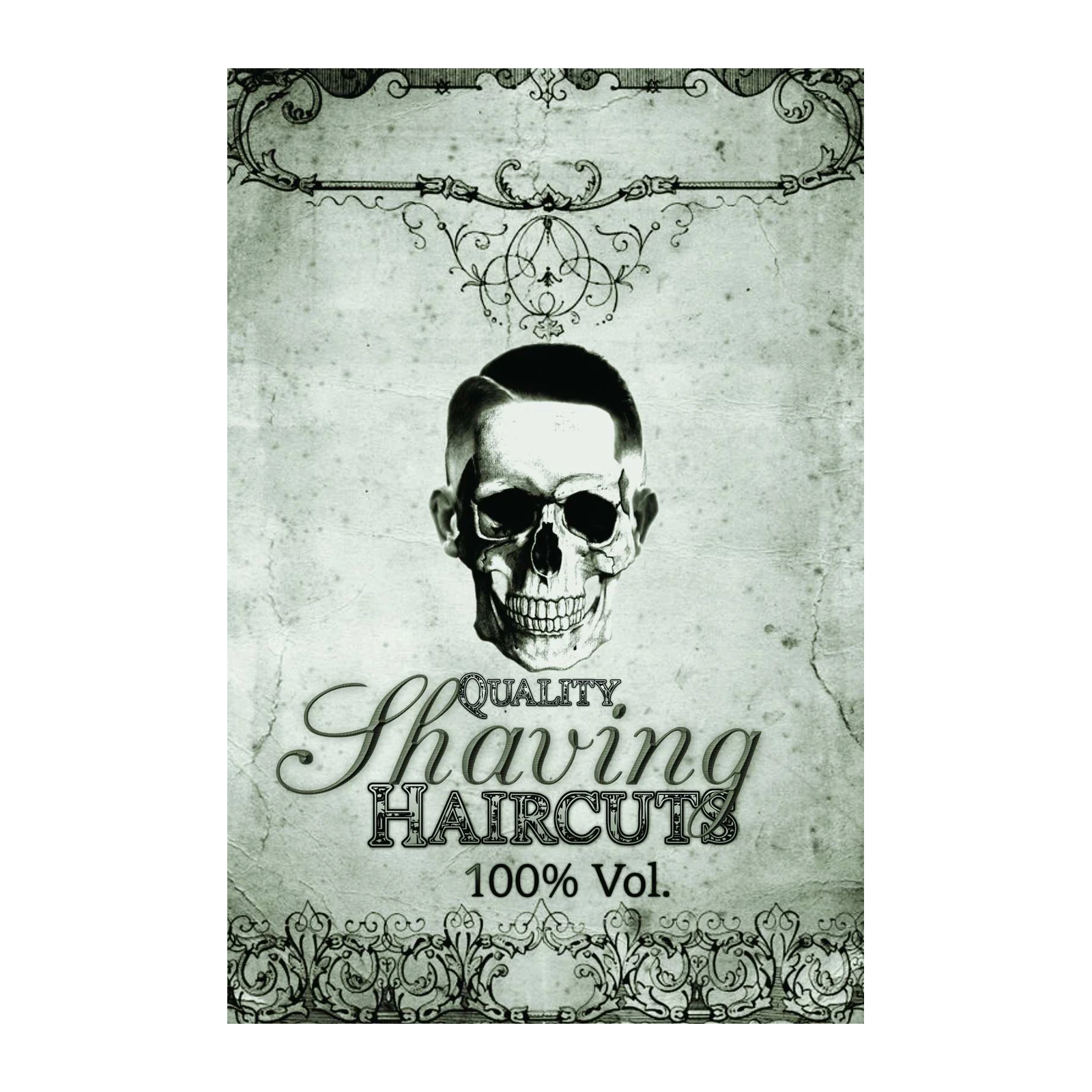 Edgy Skull & Vintage Barber Wall Art