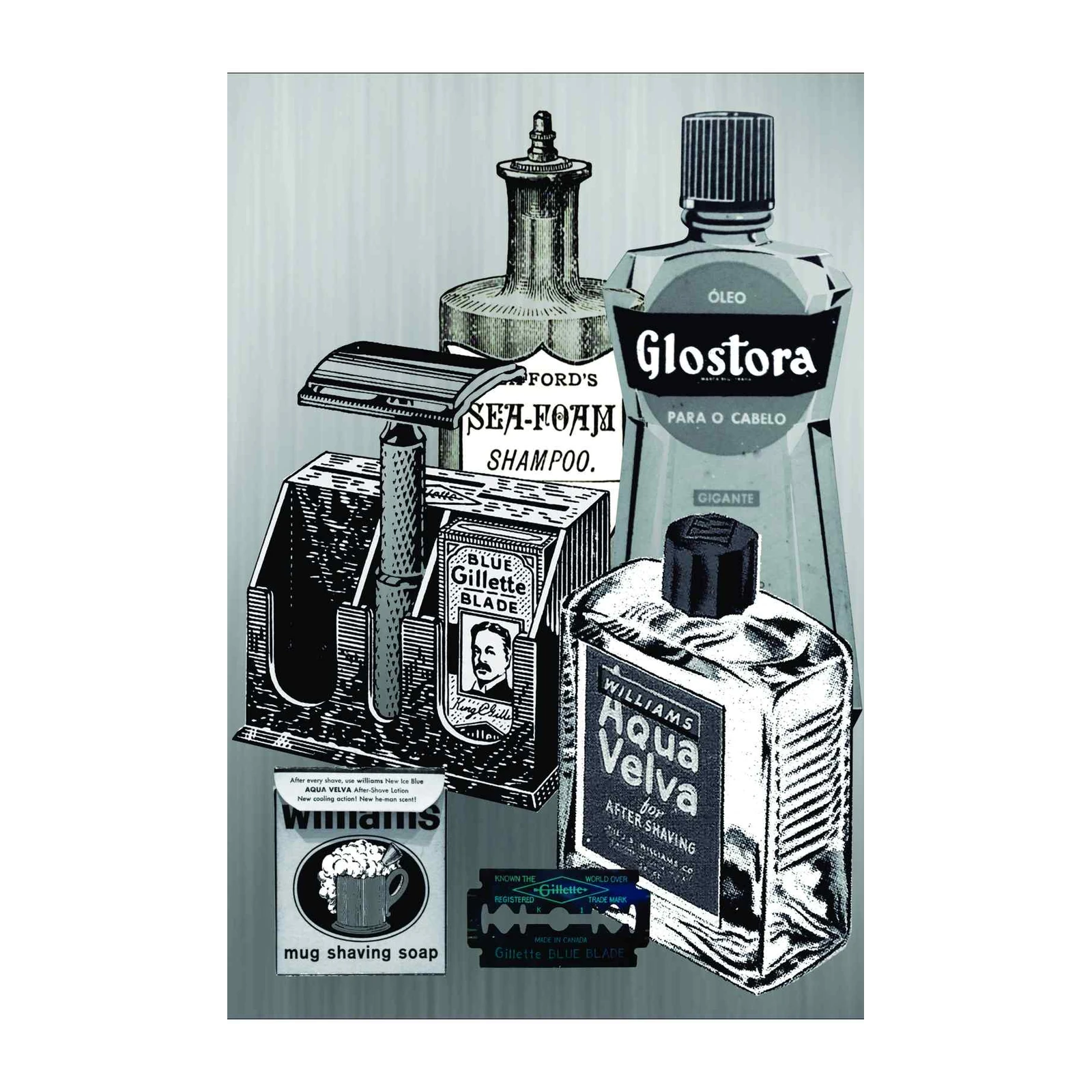 Vintage Grooming Essentials Wall Art