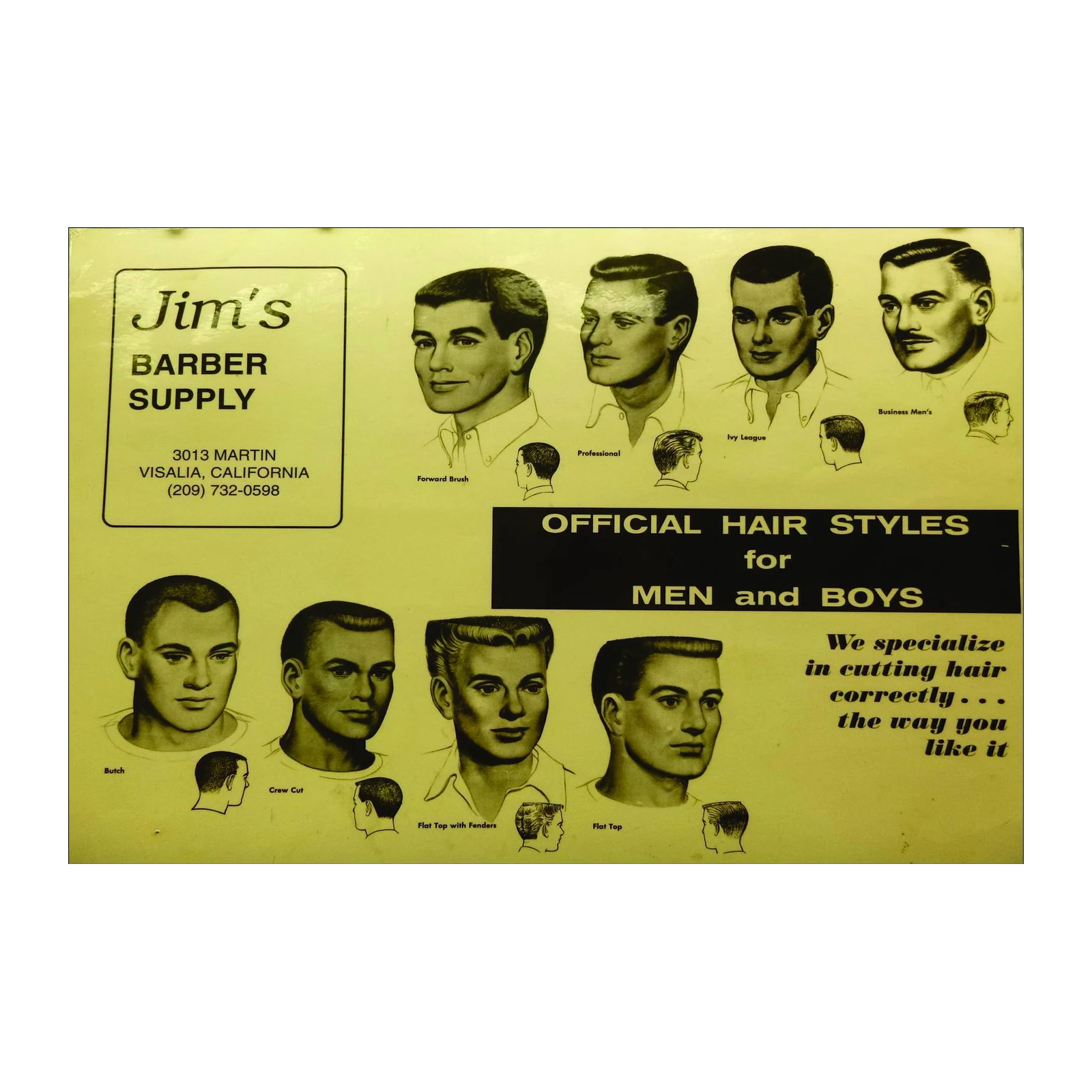 Vintage Men's Hair Styles Wall Art