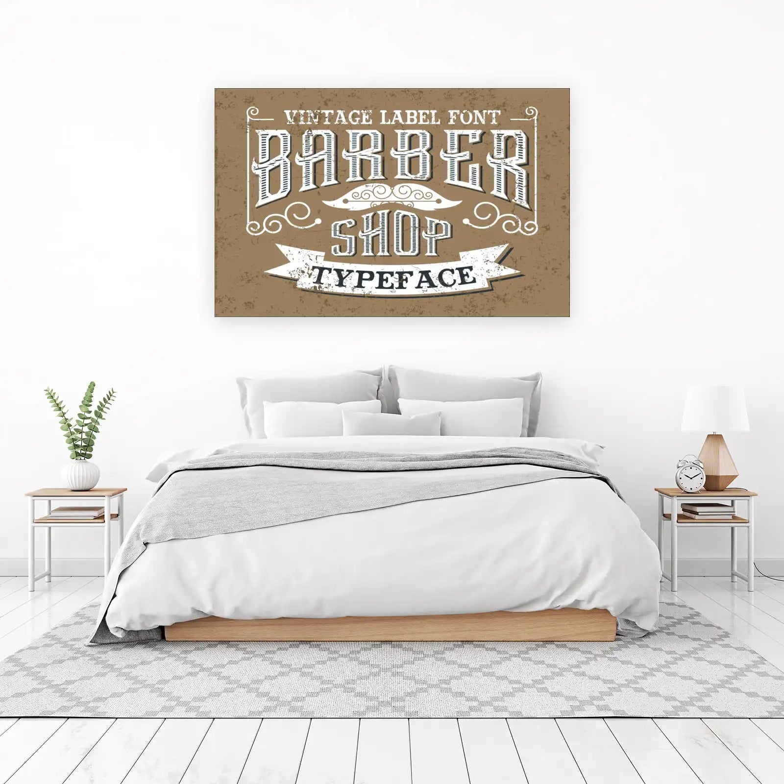 Vintage Barber Shop Typography Wall Art
