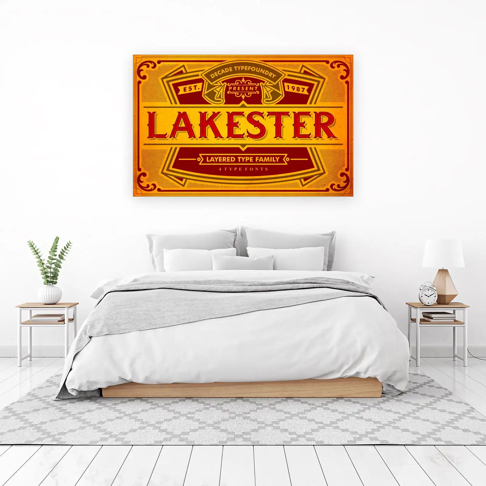 Vintage Lakester Font Wall Art