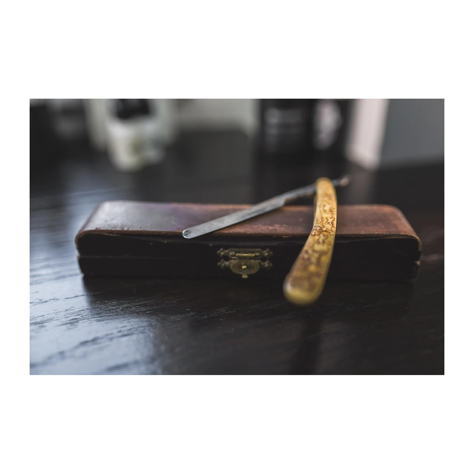 Vintage Straight Razor & Case Wall Art
