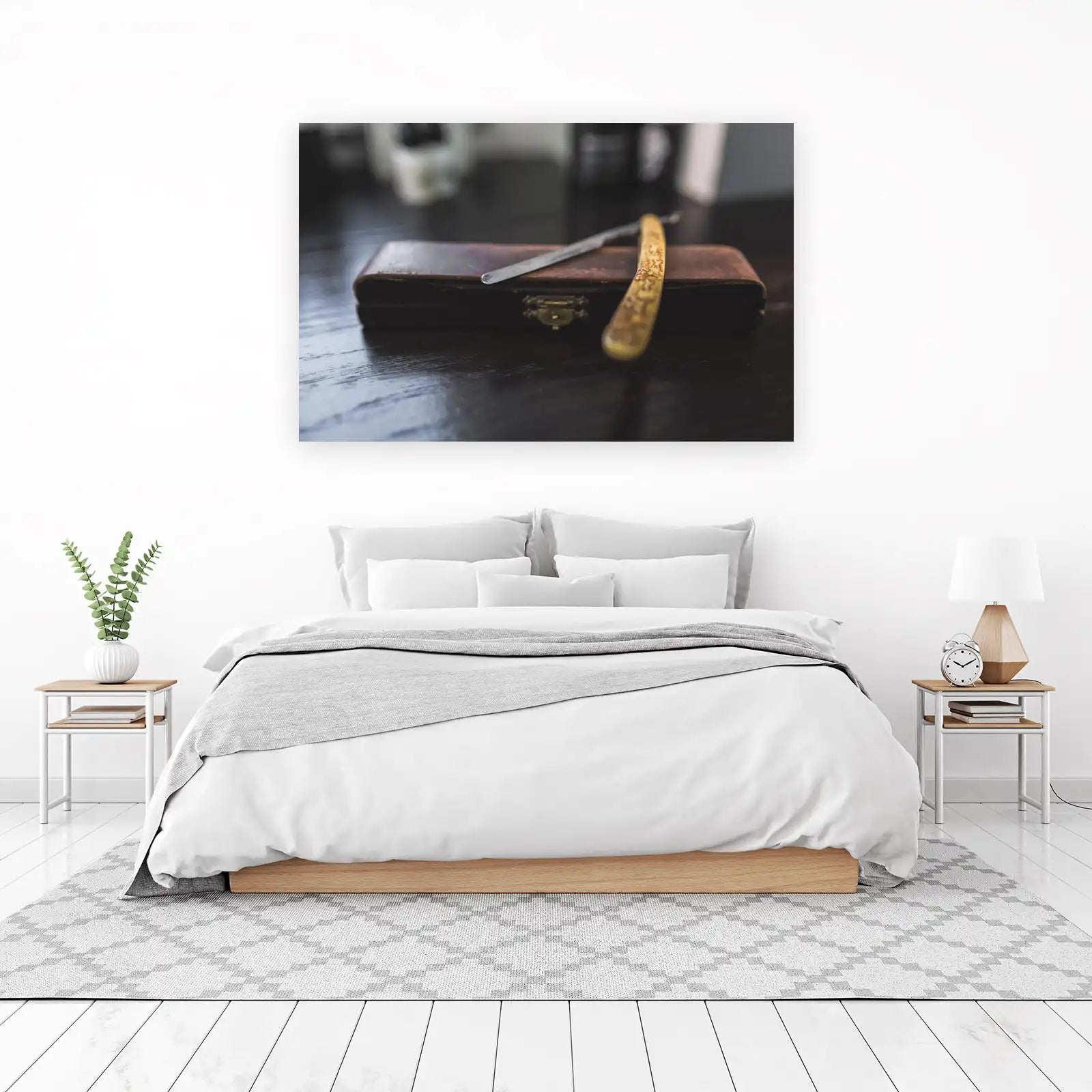 Vintage Straight Razor & Case Wall Art