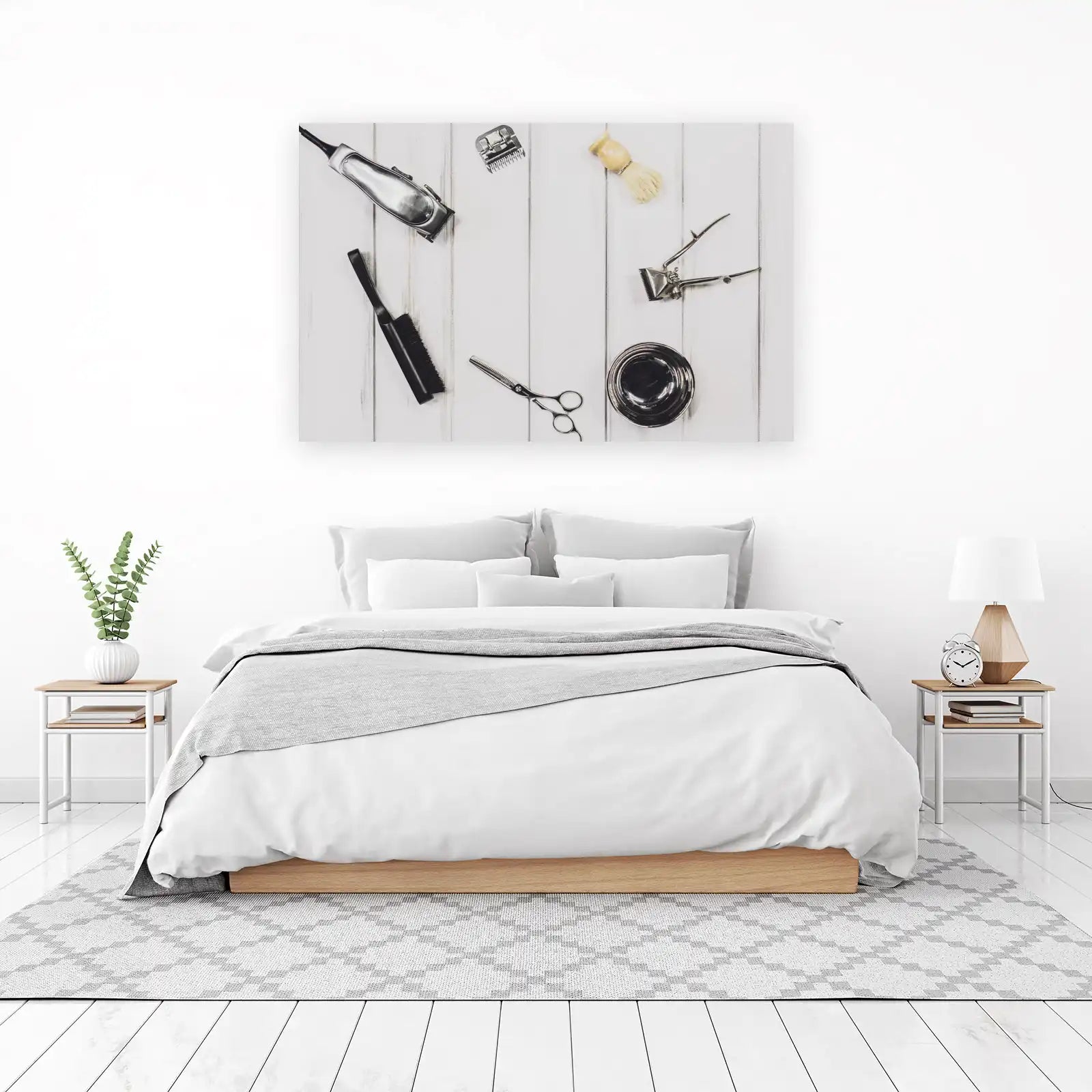 Vintage Barber Tools Aesthetic Wall Art