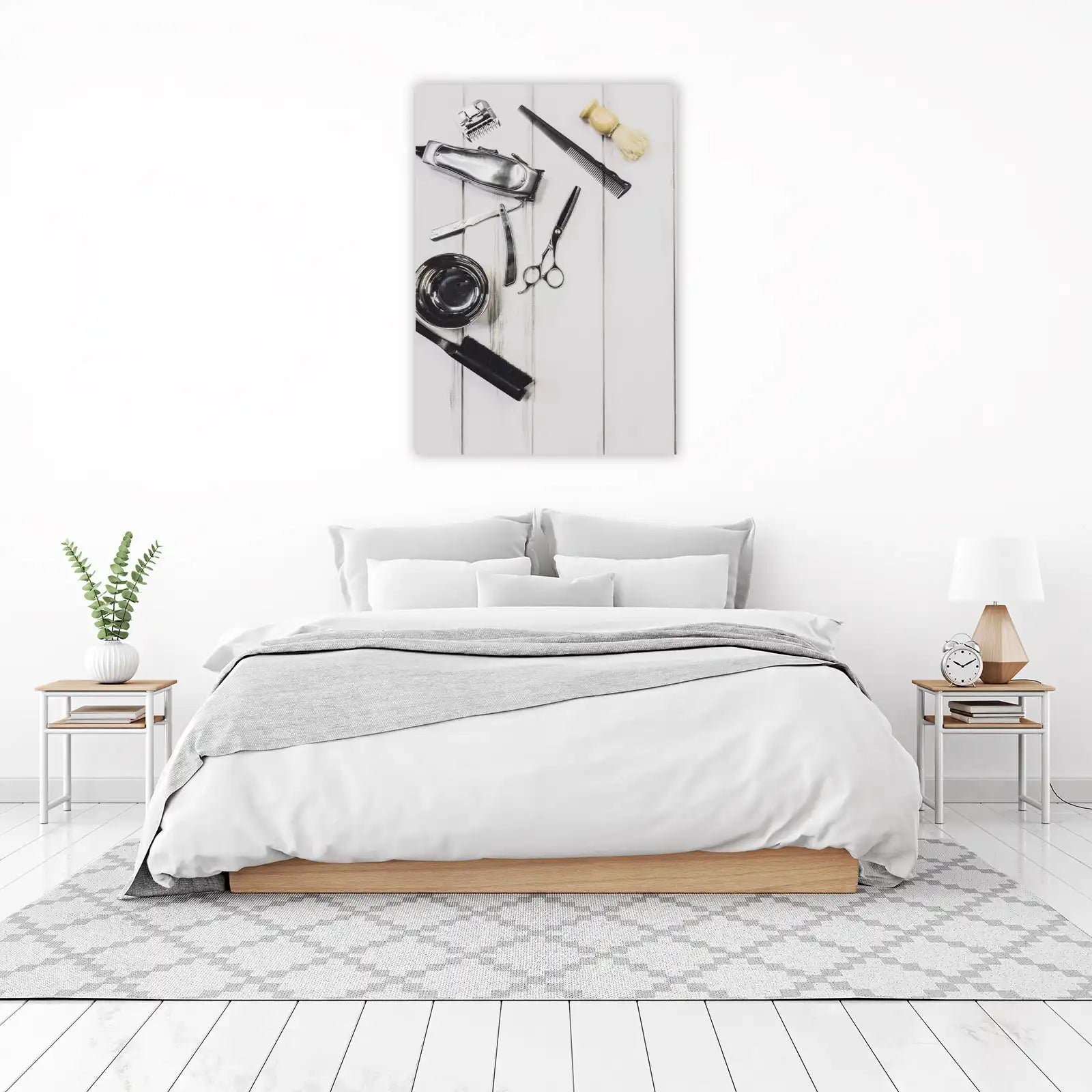 Vintage Barber Tools Aesthetic Wall Art