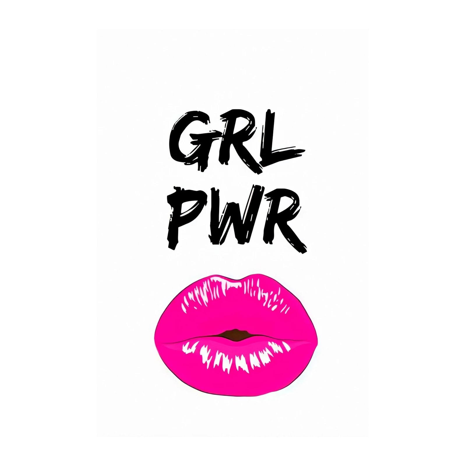 Bold Girl Power Lips Wall Art