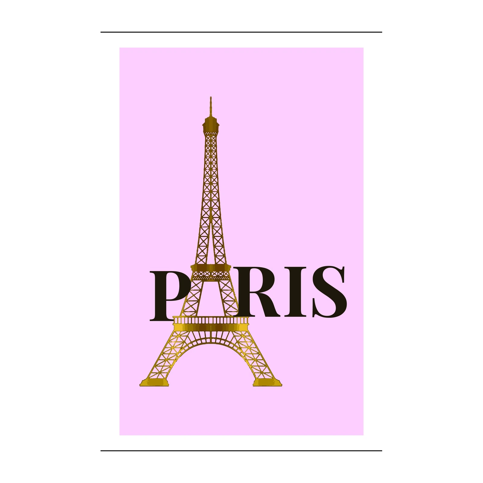 Chic Eiffel Tower Paris Typography Wall Art