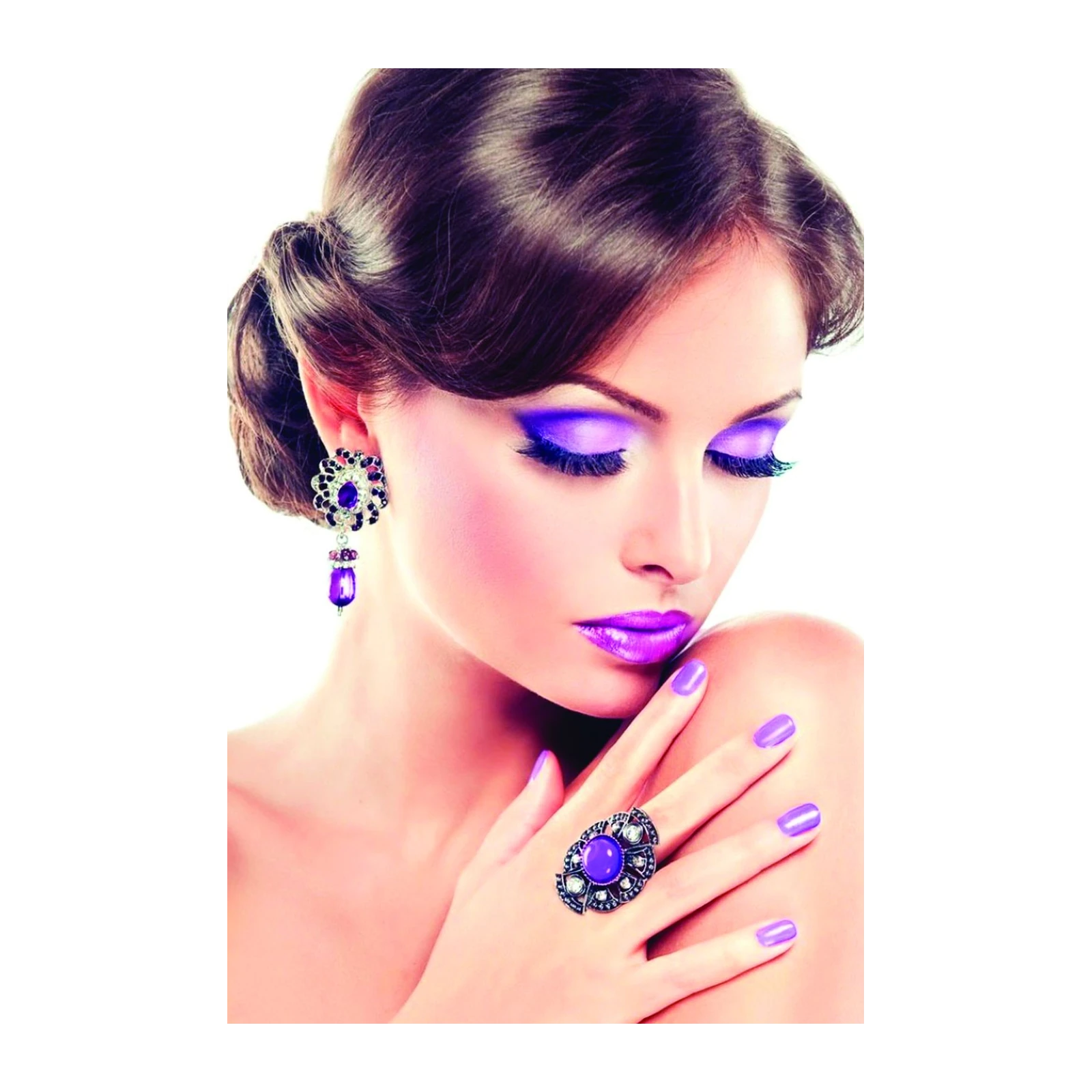 Glamorous Purple Makeup Woman Wall Art
