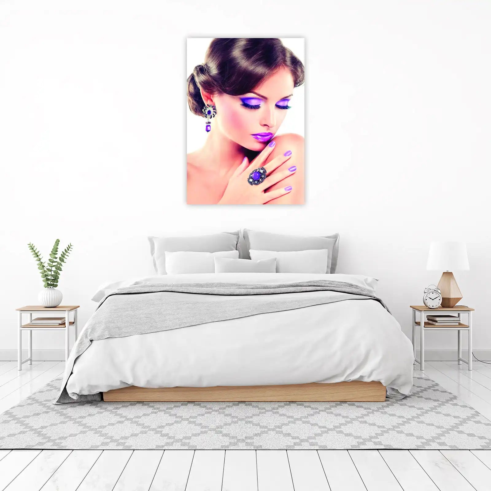 Glamorous Purple Makeup Woman Wall Art