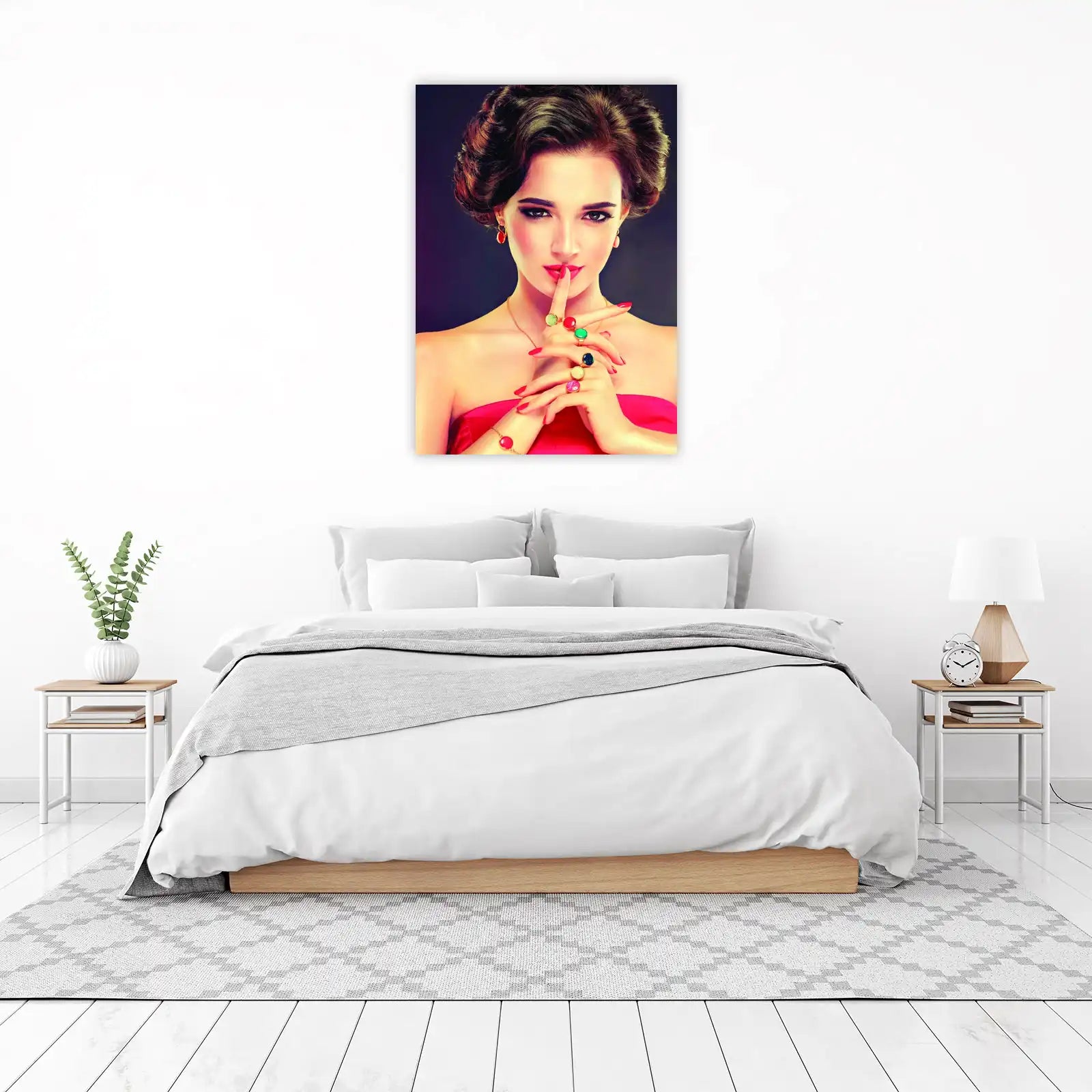 Glamorous Woman Portrait Luxury Jewelry Wall Art