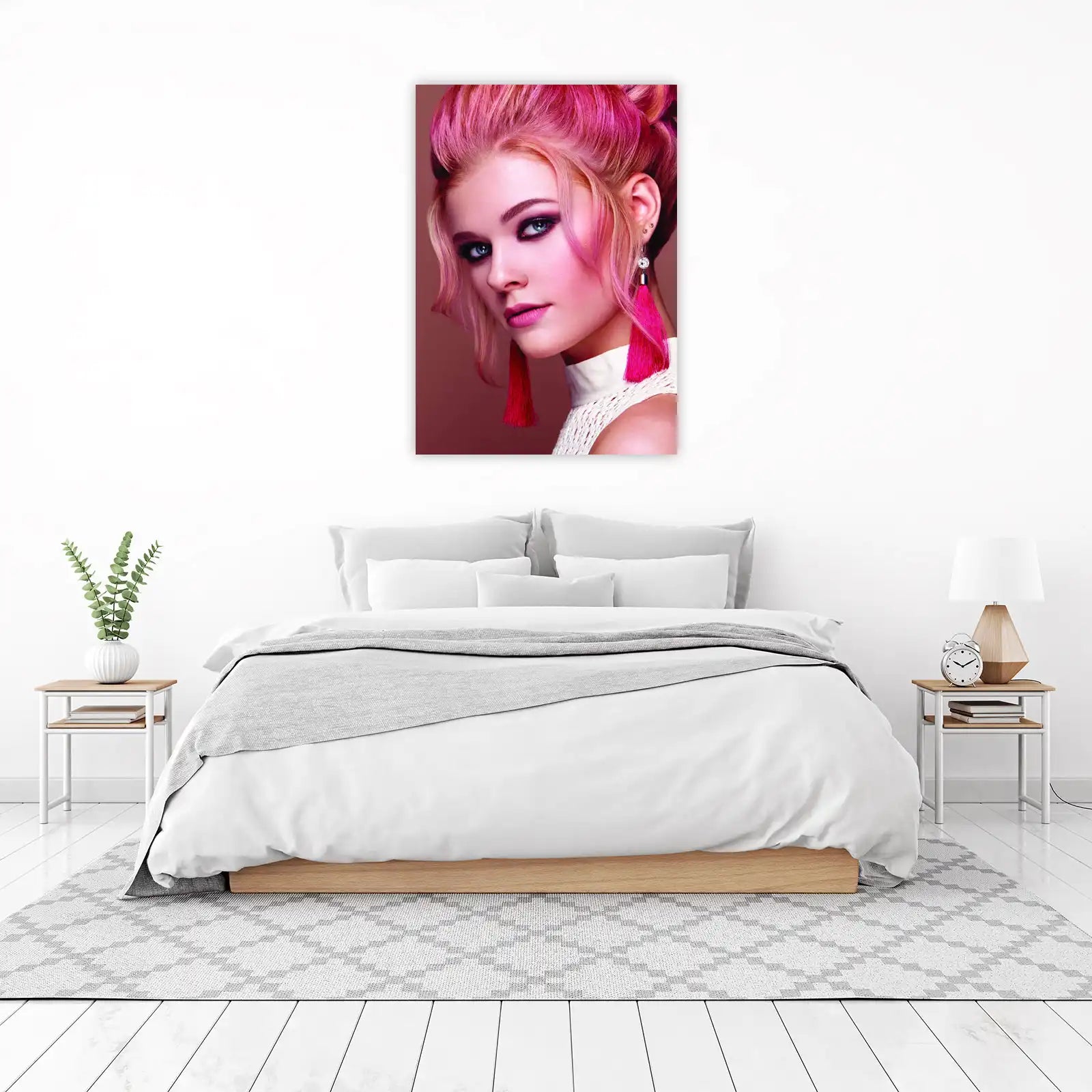 Bold Pink Haired Beauty Wall Art