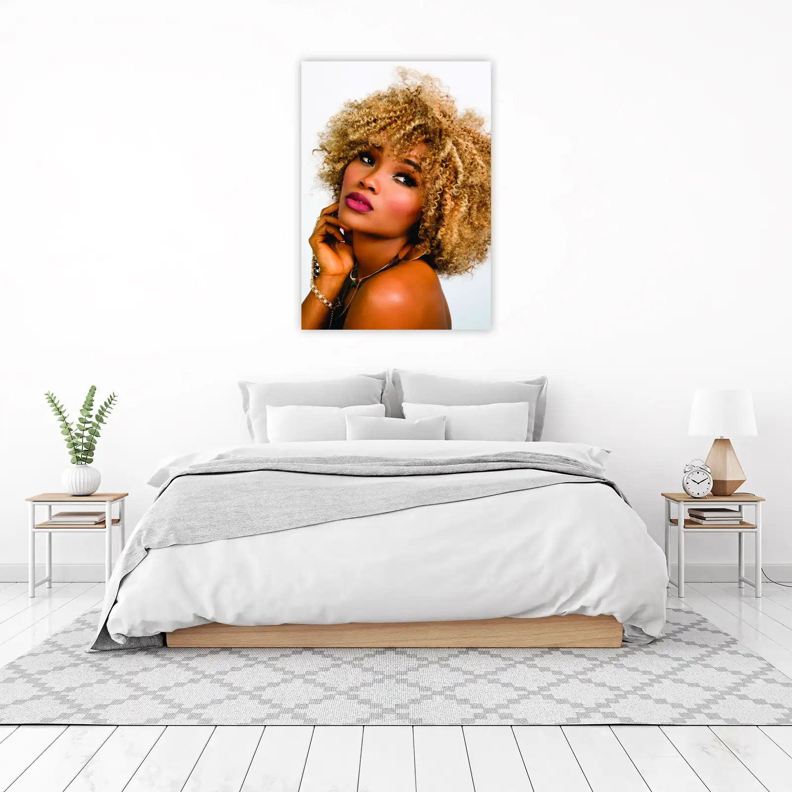 Bold Curly Hair Portrait Wall Art