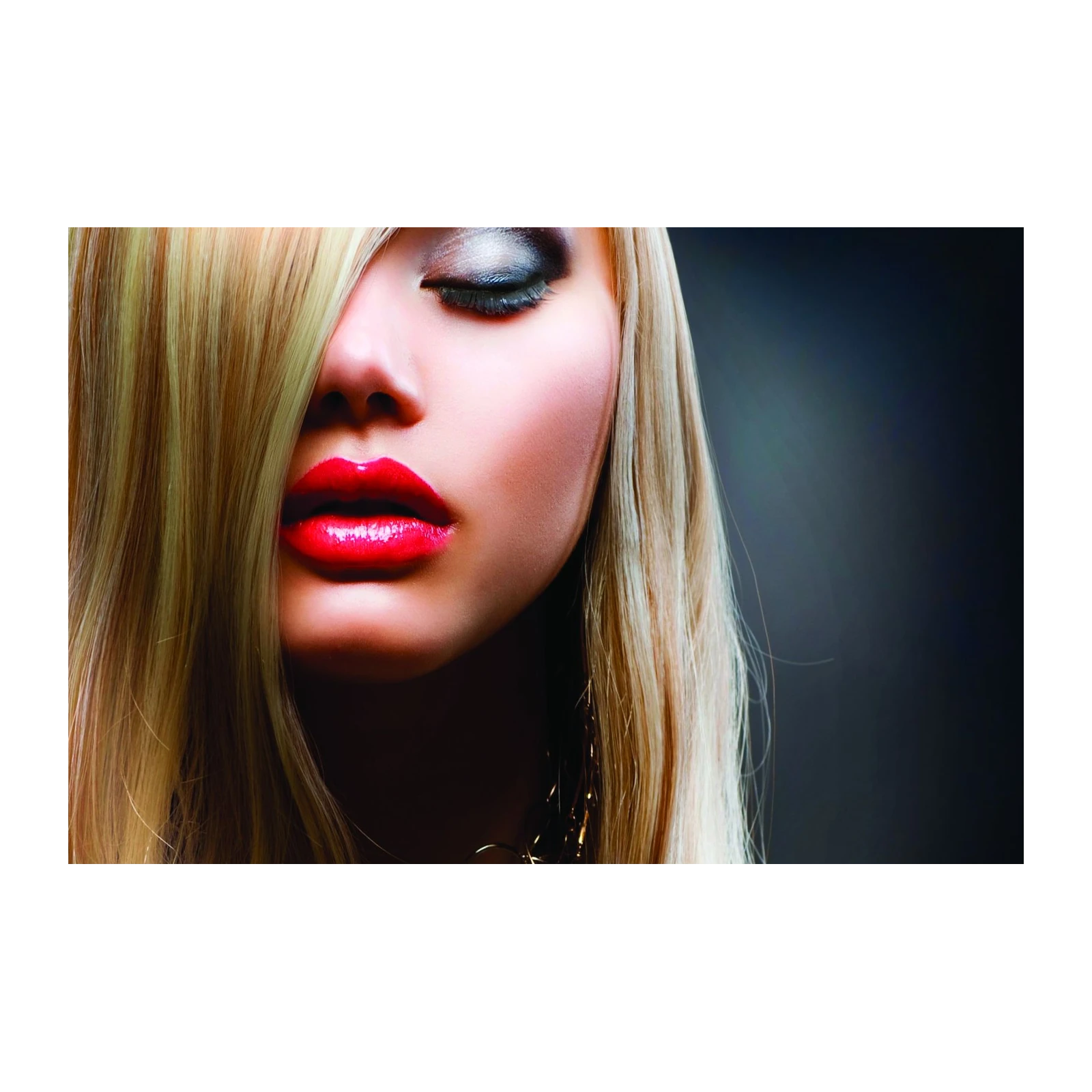Glamorous Red Lips & Blonde Hair Wall Art