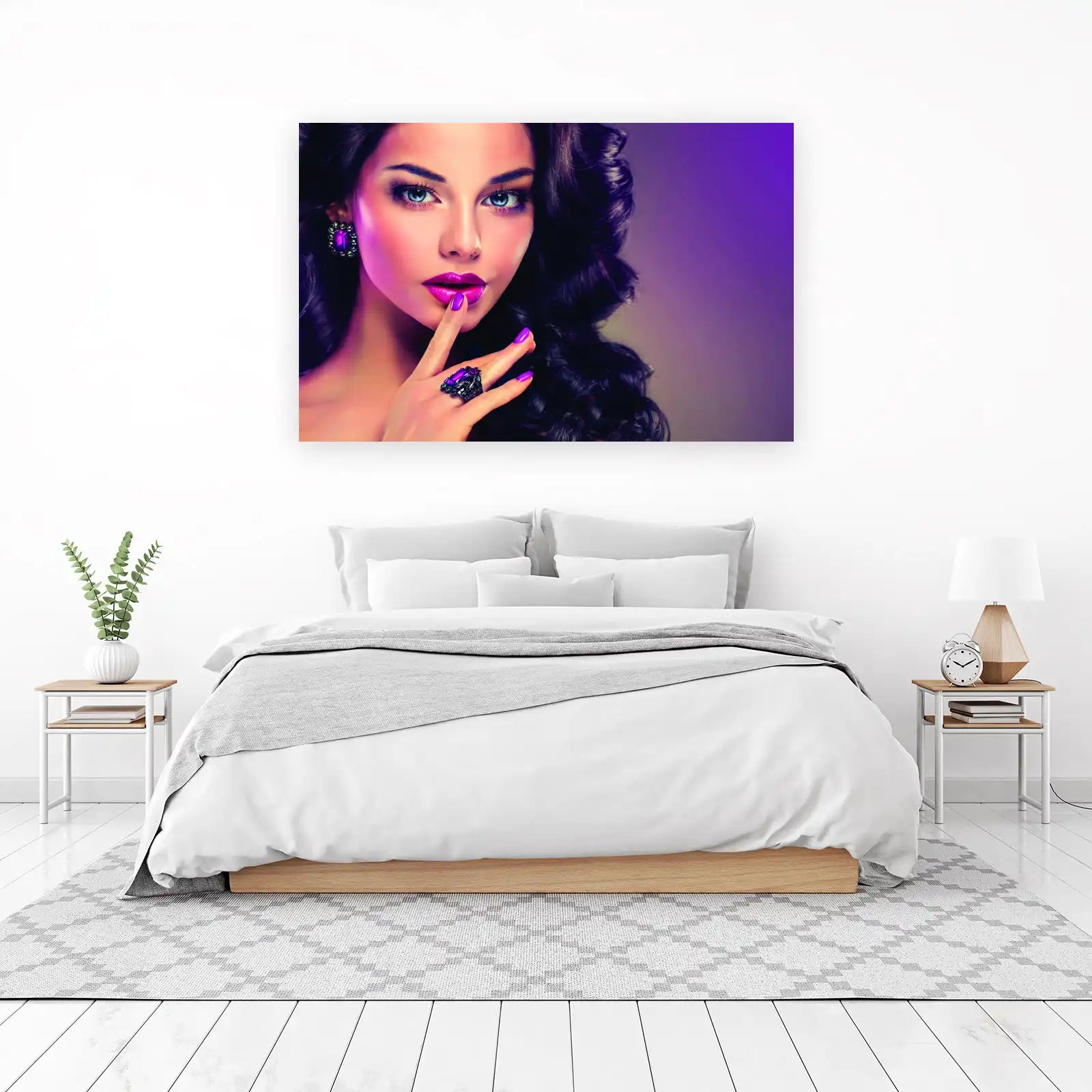 Glamorous Woman Purple Jewel Wall Art