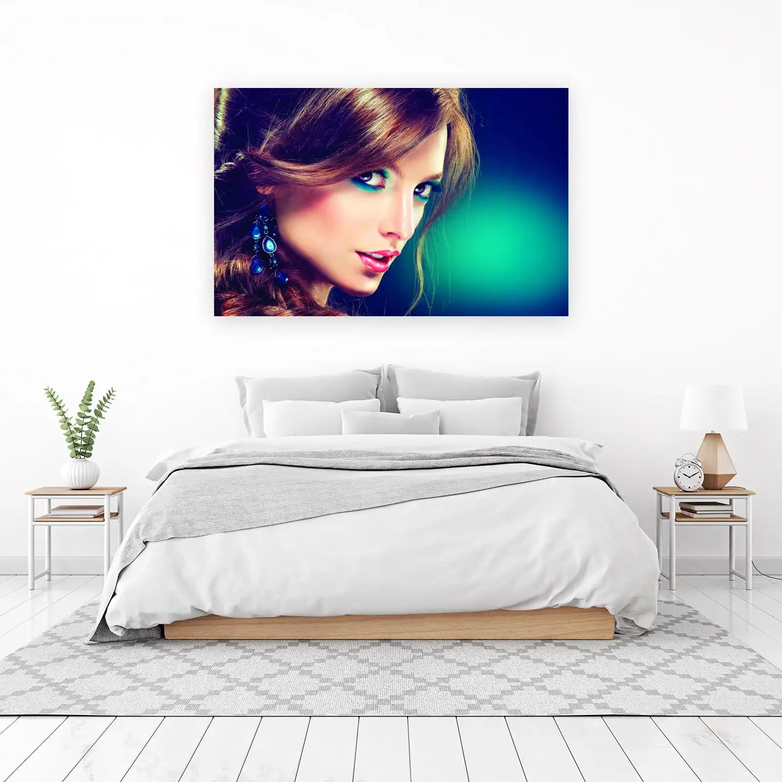 Glamorous Woman Teal Eyes Wall Art