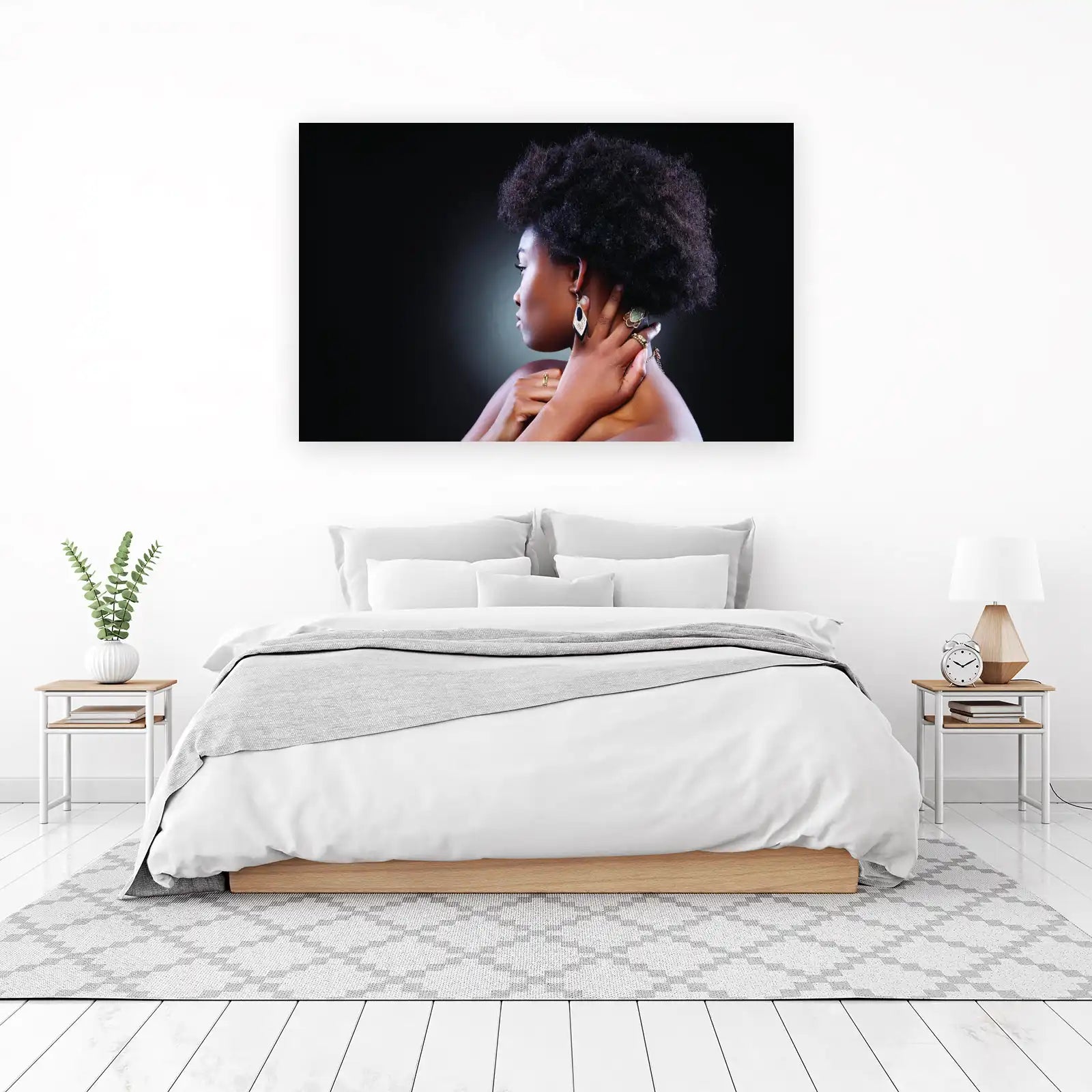Elegant Black Woman Portrait Wall Art