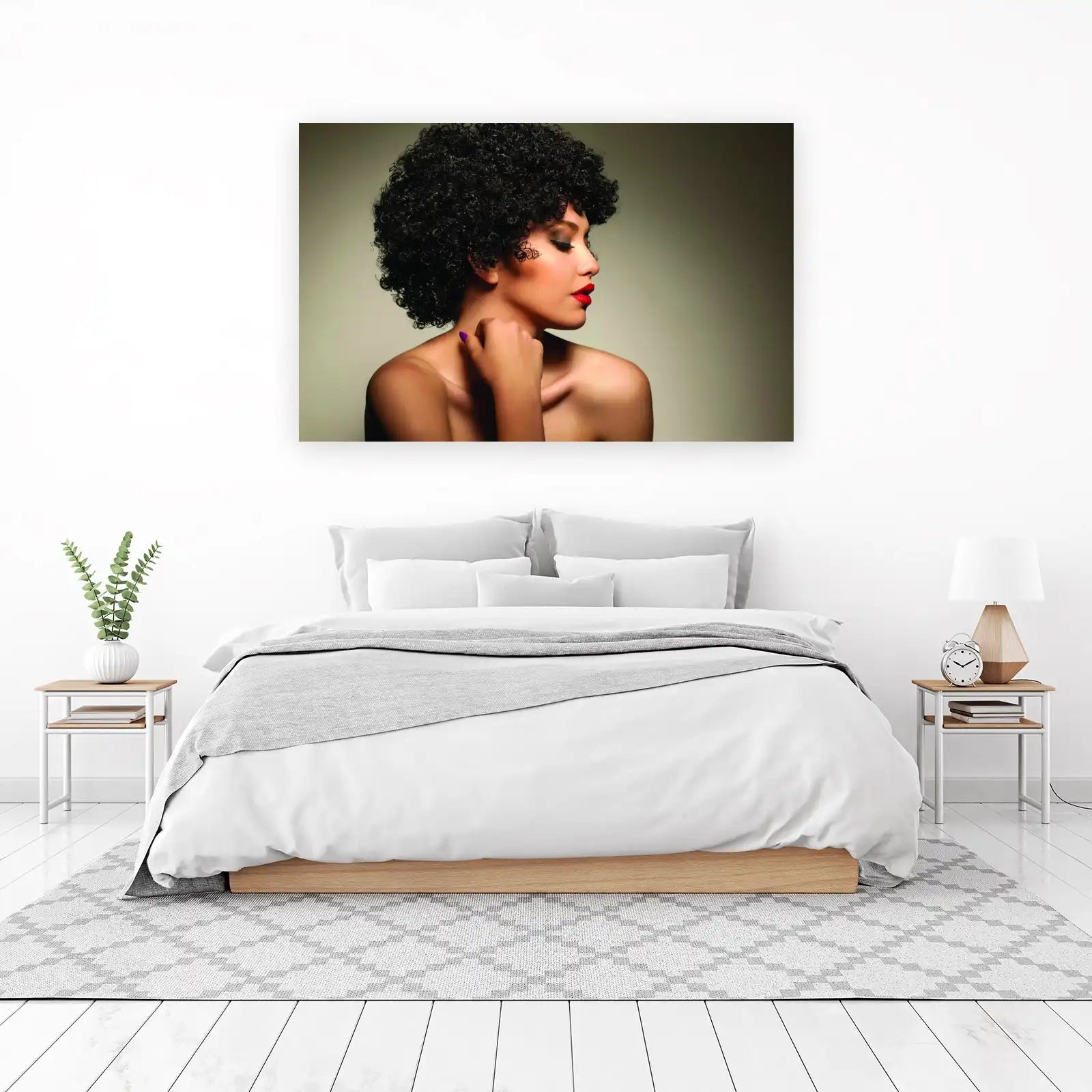 Bold Red Lips Afro Woman Wall Art