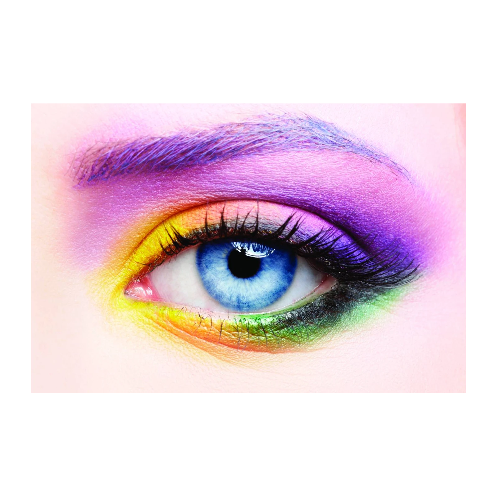 Vibrant Rainbow Eye Makeup Wall Art