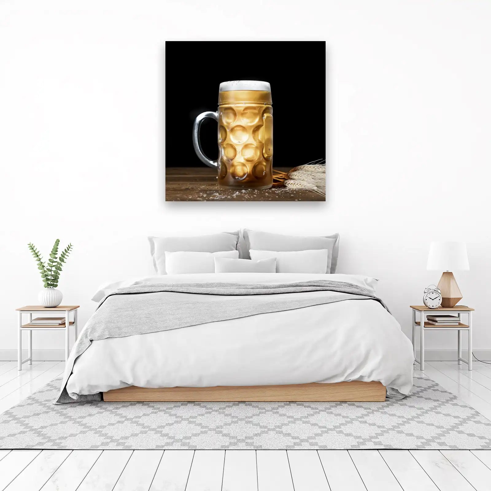 Golden Beer Mug Textured Wall Art