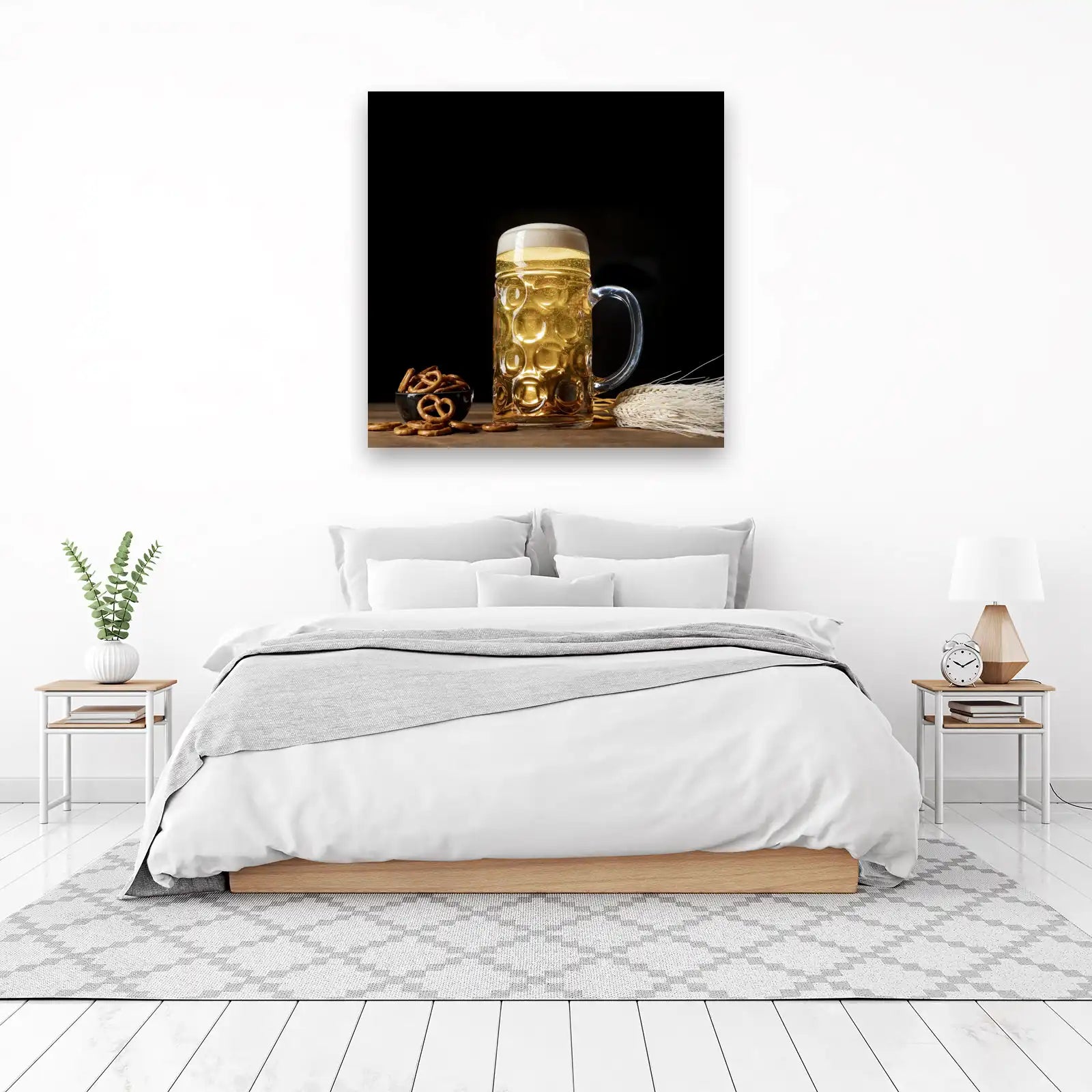 Golden Beer Stein & Pretzels Wall Art