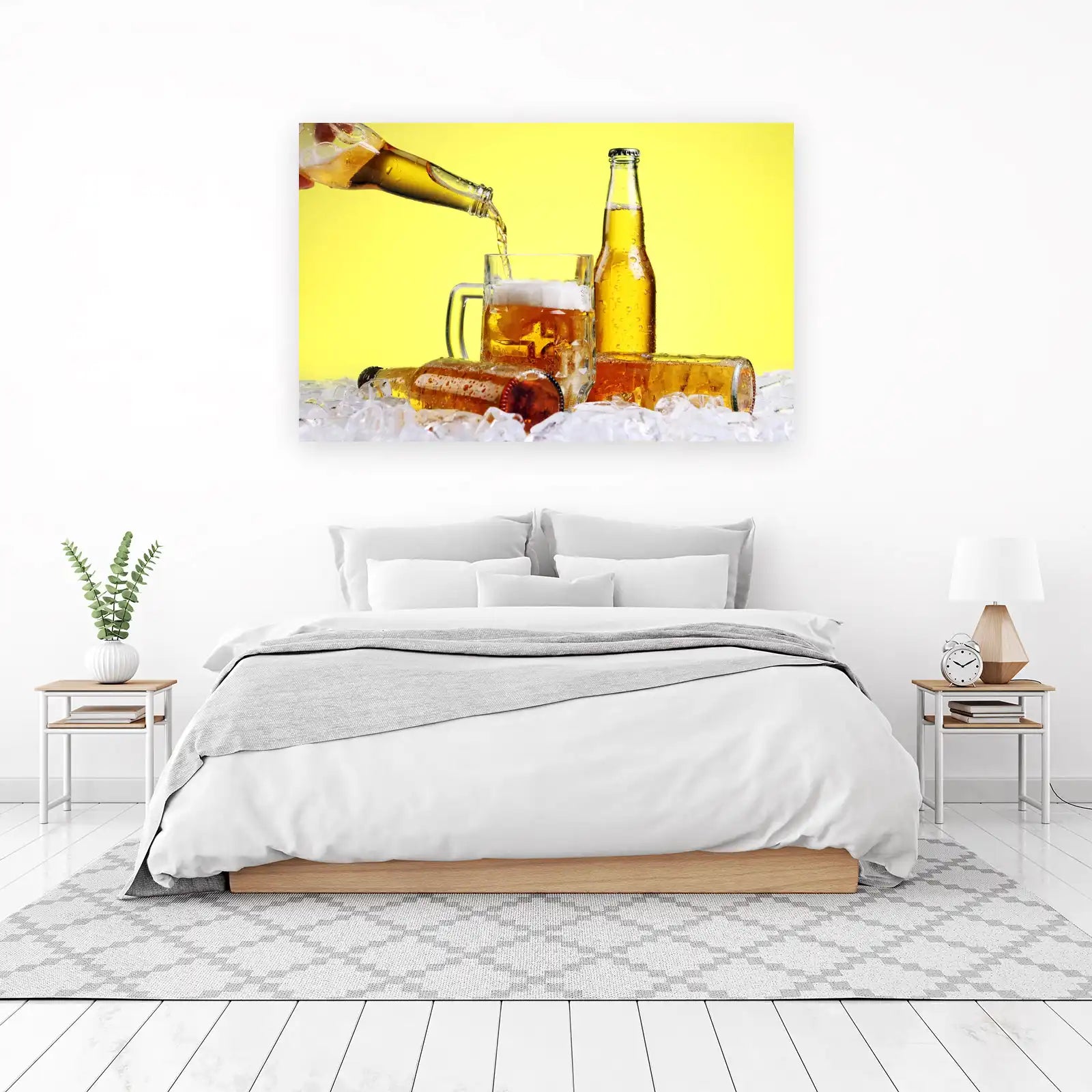 Cold Beer Pouring Refreshing Beer Wall Art