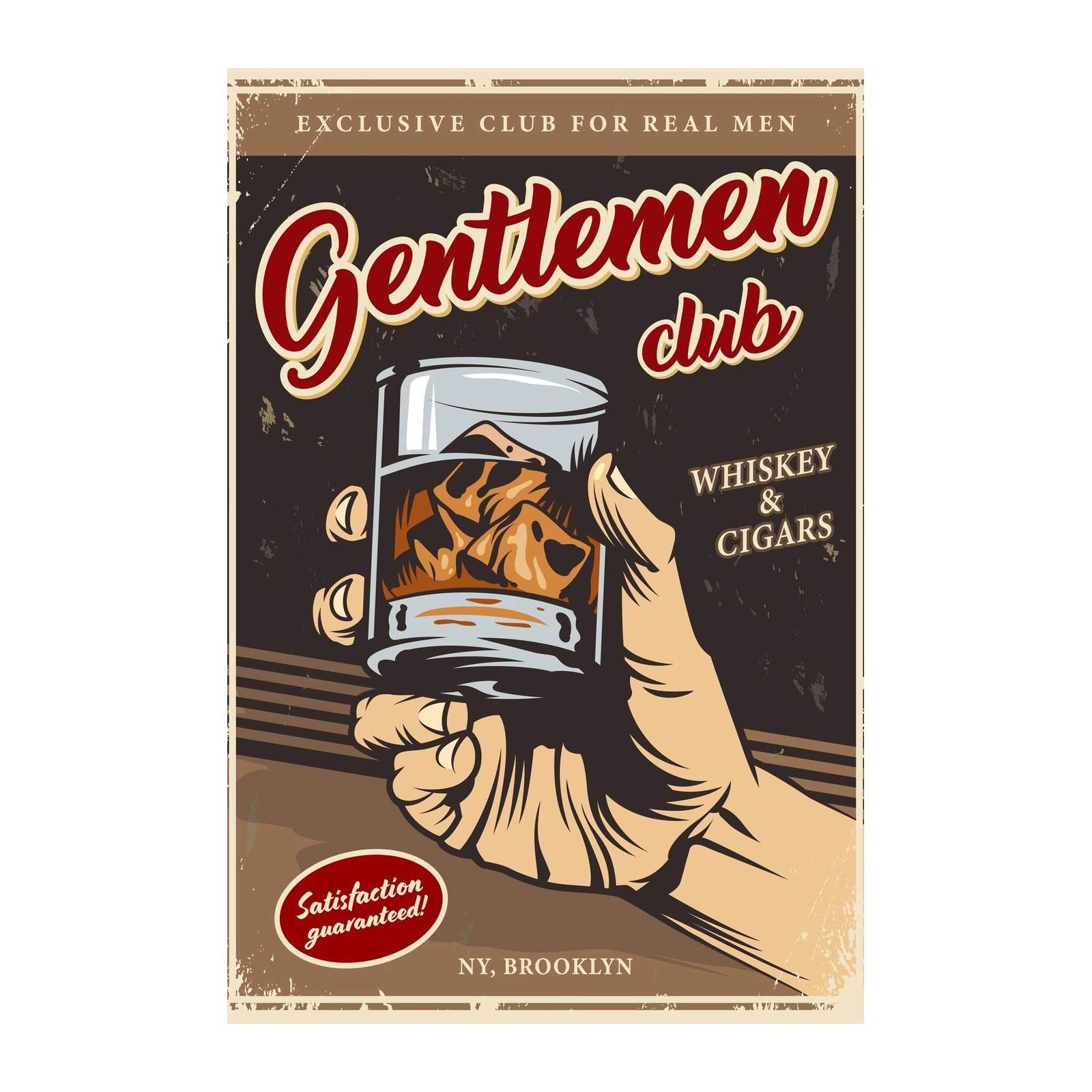 Vintage Gentlemen's Club Whiskey & Cigars Wall Art