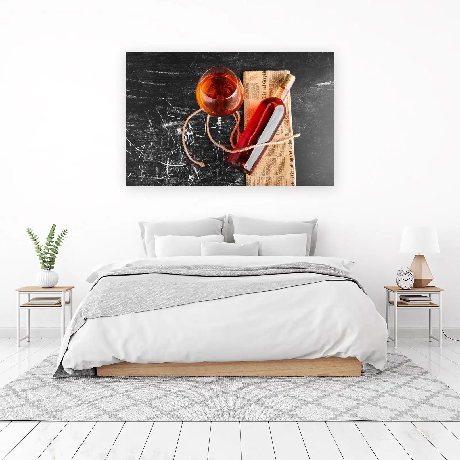 Elegant Amber Spirit & Newspaper Wall Art