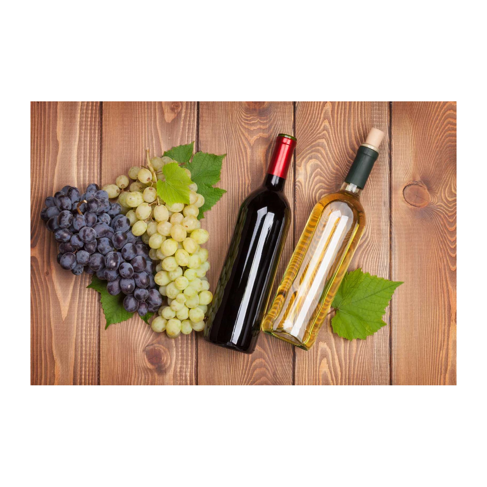 Grapes & Wine Bottles Rustic Kitchen Wall Art