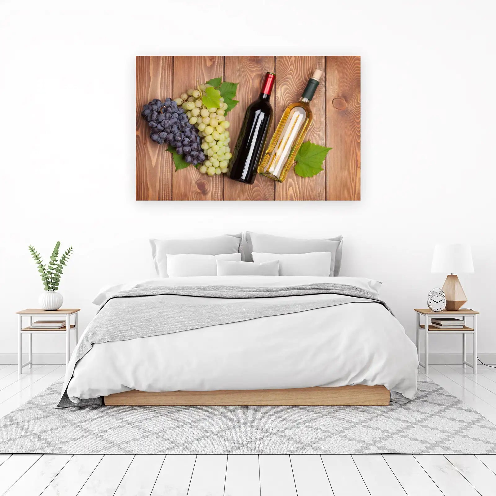 Grapes & Wine Bottles Rustic Kitchen Wall Art