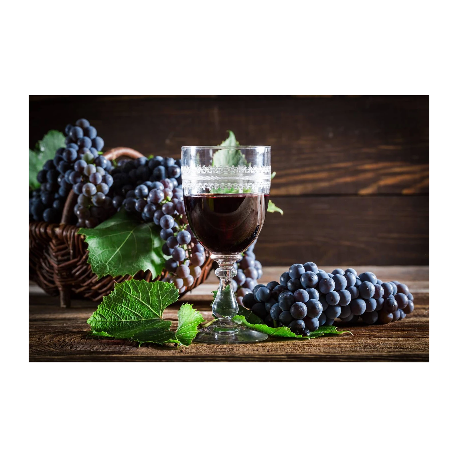 Elegant Red Wine & Grapes Wall Art