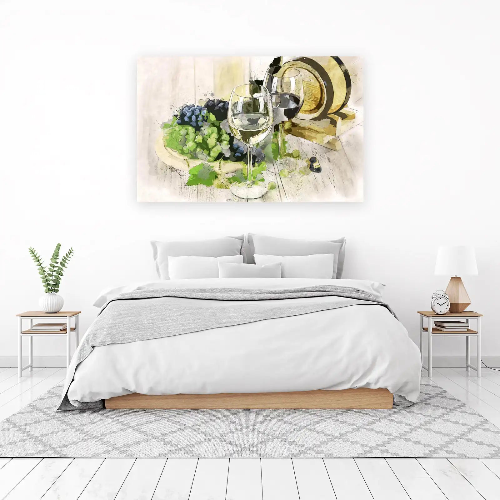 Wine Tasting Grapes & Barrel Wall Art