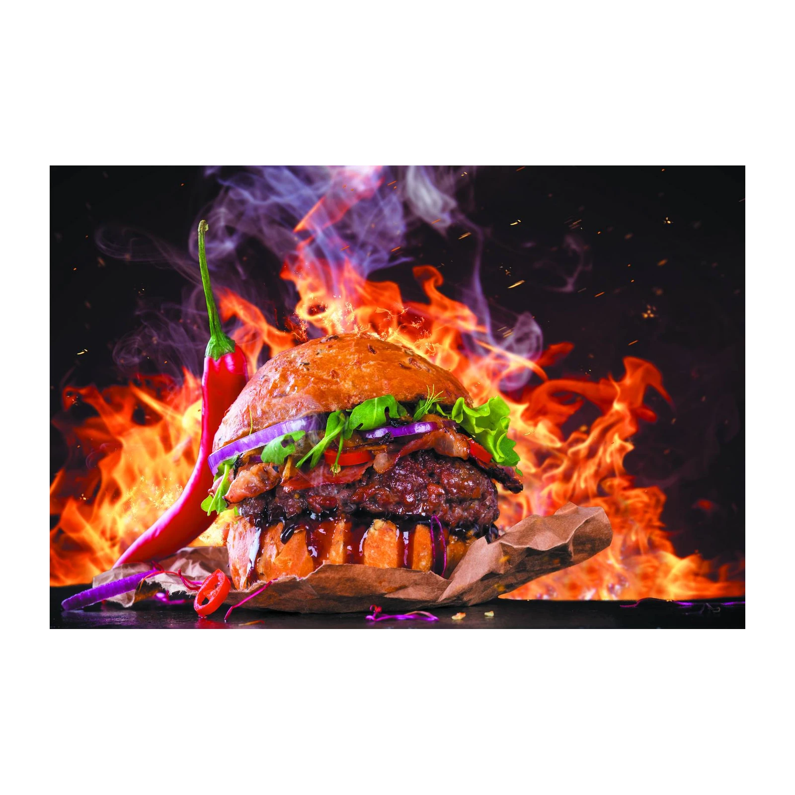 Fiery Burger & Chili Wall Art