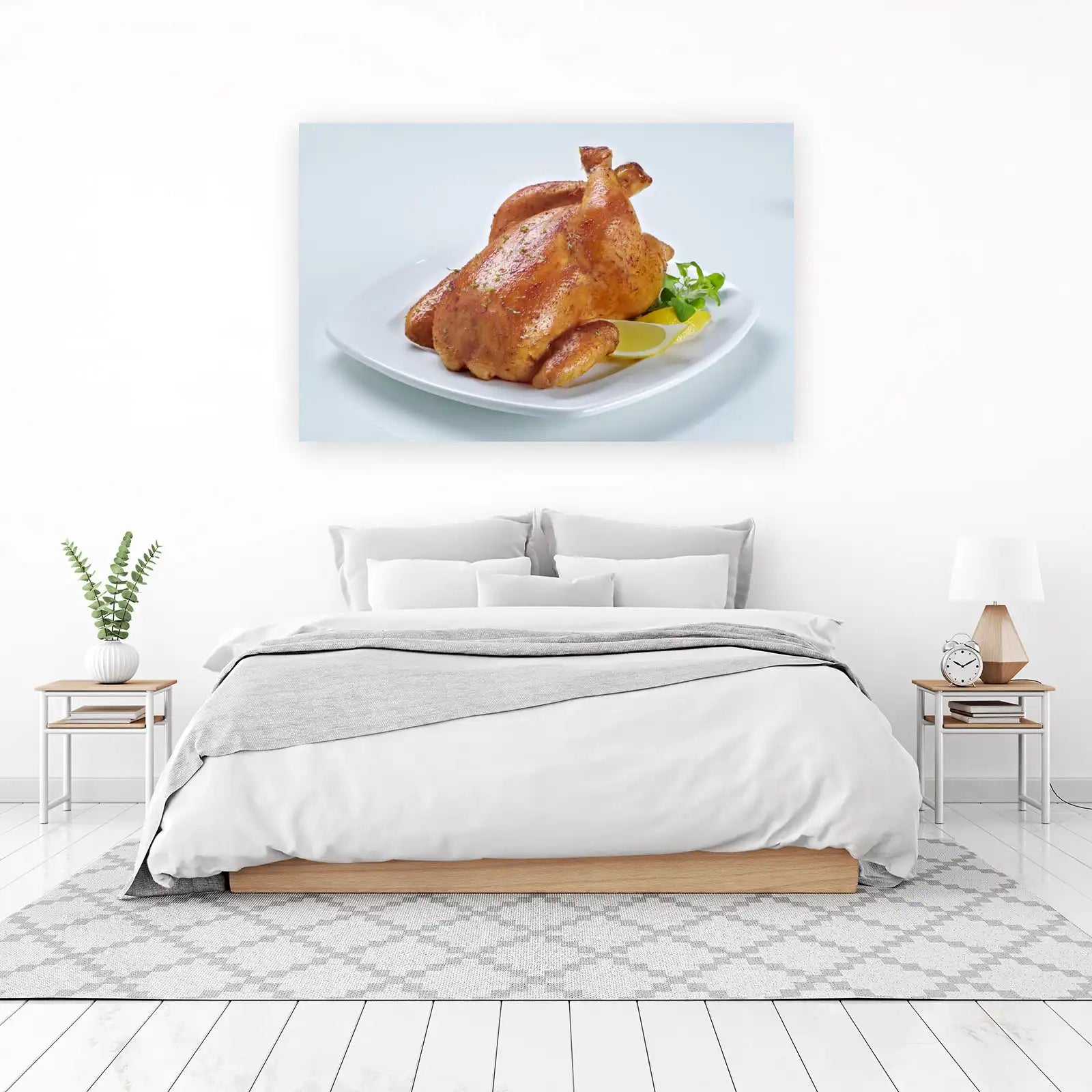 Golden Roasted Chicken Lemon Herb Wall Art