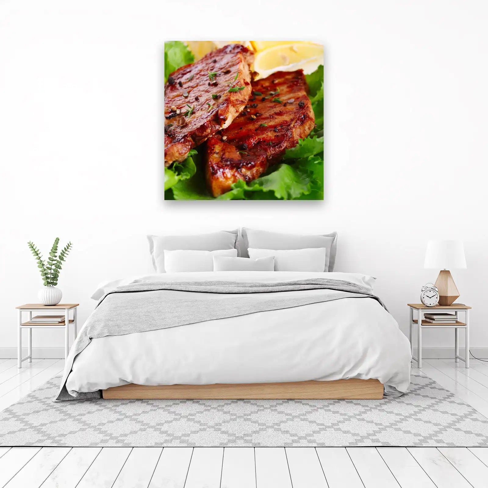 Juicy Grilled Steak & Lemon Wall Art
