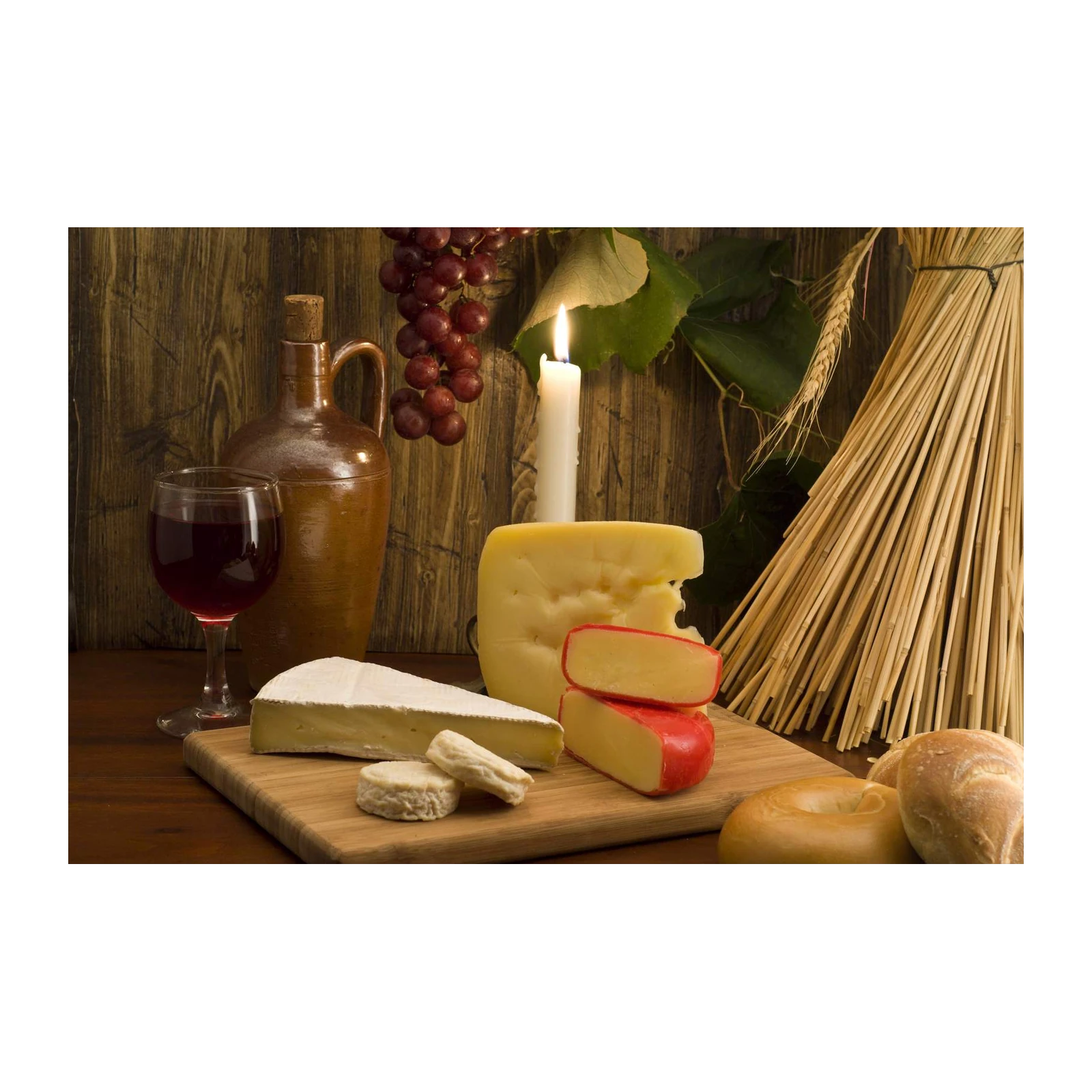 Gourmet Cheese & Wine Still Life Wall Art